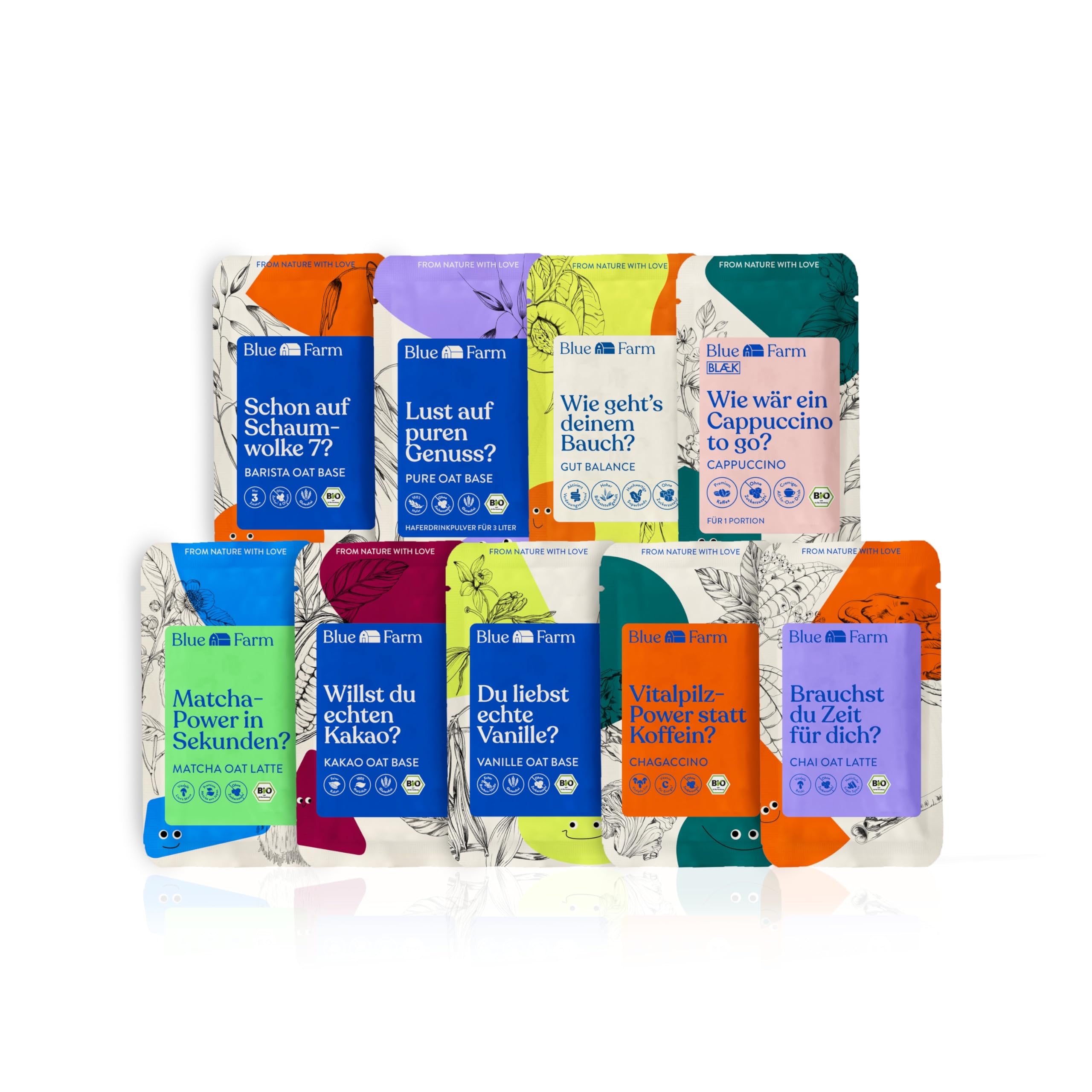Blue Farm Pure Oat Base (ehem. BIO) für bis zu 20 Liter Haferdrink zum Selbermischen – 100% beste Bio-Qualität – 100% vegan, laktosefrei & glutenfrei – 90% weniger Verpackungsmüll – Vorteilspack