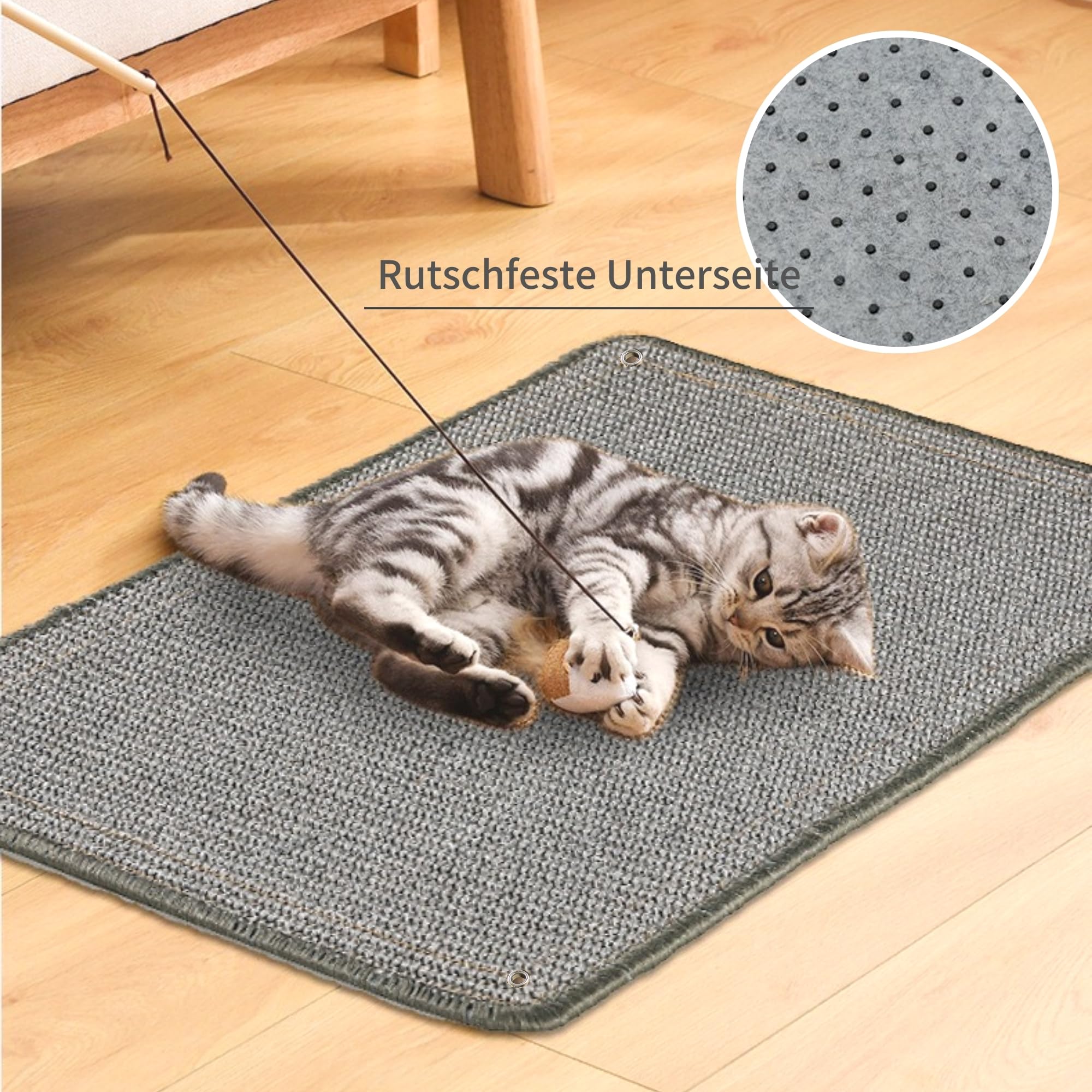 2 Stück Kratzmatte aus Sisal, Kratzmatte für Katzen, mit Klebeband, Katzenkratzmatte, Teppich zum Schutz der Wand, 60 × 25 cm (Braun)
