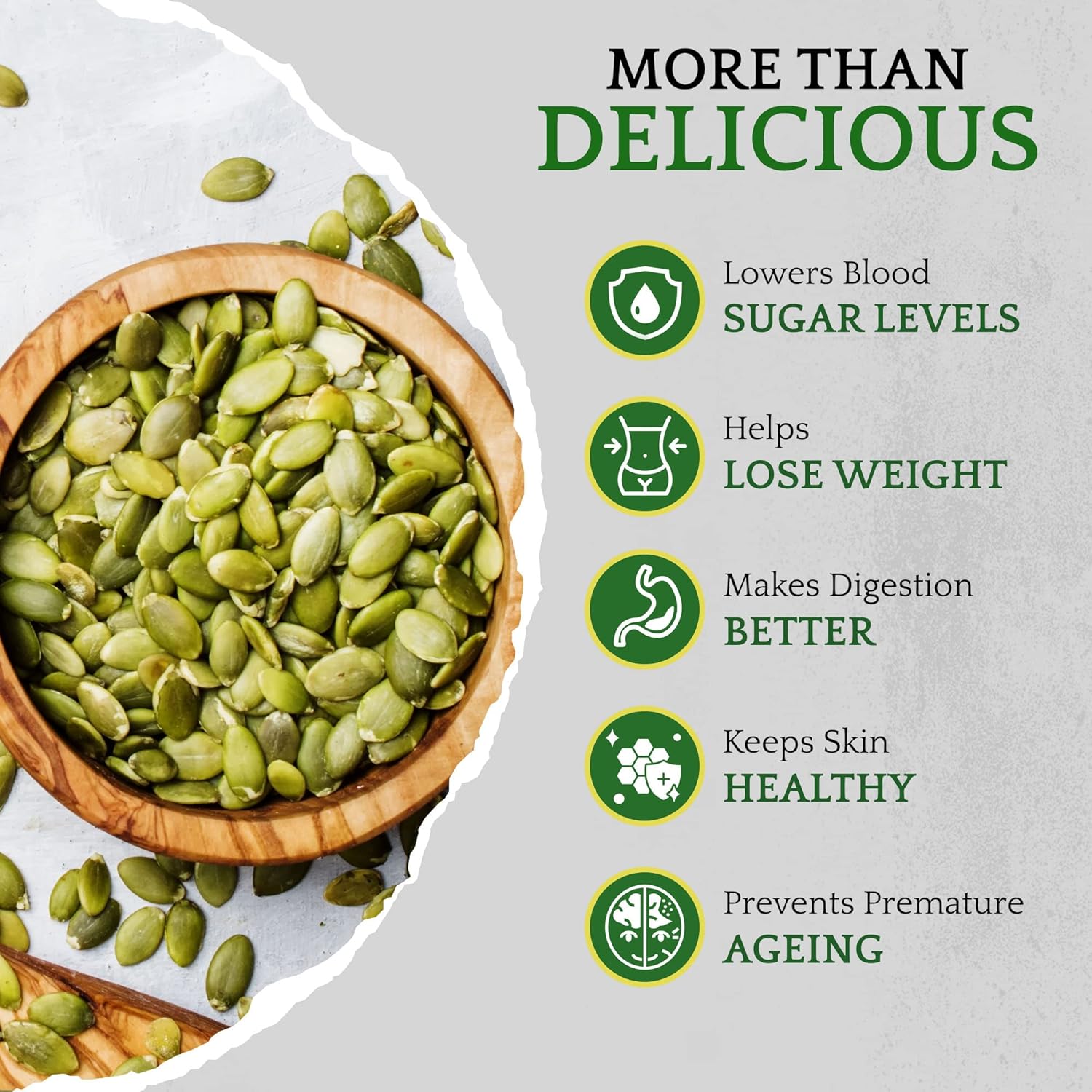 Sunbest Natural Roasted Pumpkin Seeds – 5 lb Bulk Bag – Shelled Pumpkin Seeds, Roasted Salted Pepitas – Fresh, Nutrient-Rich, Non-GMO, Vegan, Kosher – Perfect for Snacking, Cooking & Baking