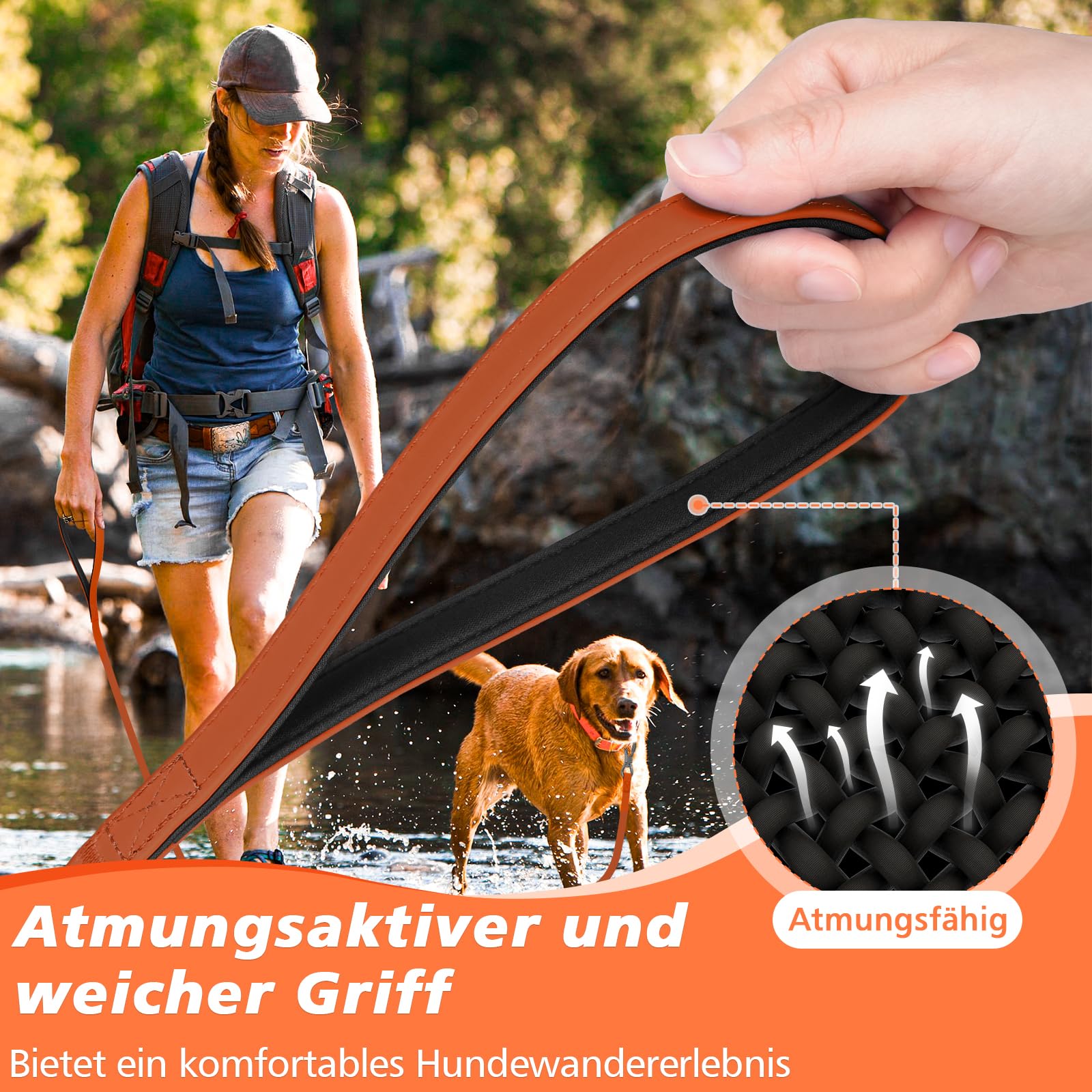 X XBEN Wasserdicht Schleppleine für Hunde,3M 5M 10M 15M 20M 30M Gummierte Schleppleine mit Abschließbarer Karabine,Wasserfest Hundeleine Laufleine für Große bis Kleine Hunde,Robuste Trainingsleine