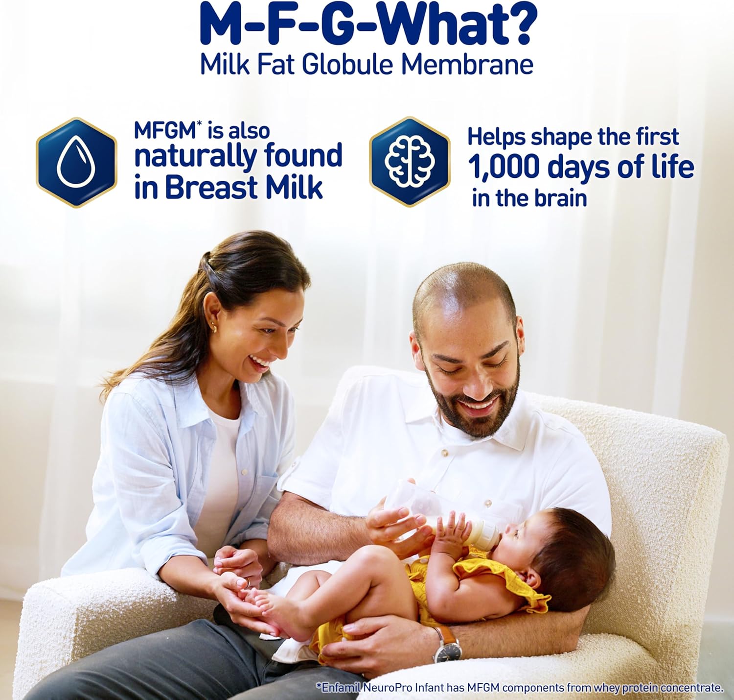 Enfamil NeuroPro Baby Formula, Triple Prebiotic Immune Blend with 2'FL HMO & Expert Recommended Omega-3 DHA, Inspired by Breast Milk, Non-GMO, Reusable Tub, 20.7 Oz (Packaging May Vary)