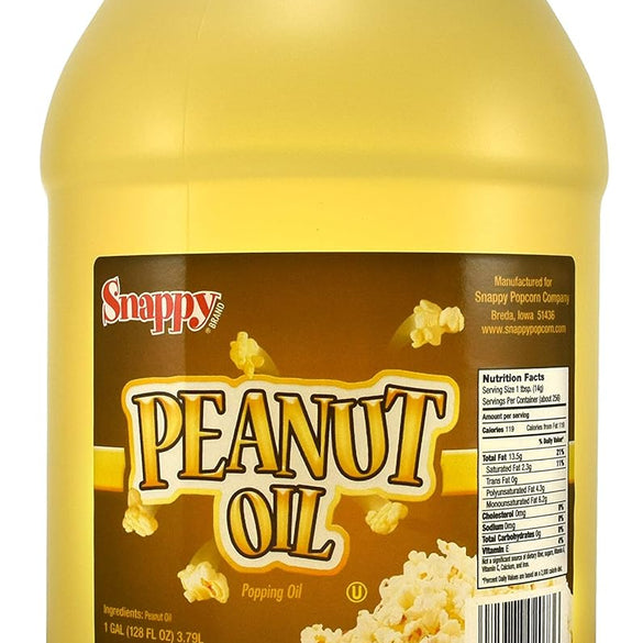 Snappy Pure Peanut Oil for Cooking and Peanut Oil for Deep Frying, High Smoke Point Cooking Oil Vegetable Oil for Turkey Fryers, Ideal Deep Frying Oil, 1 Gallon Size
