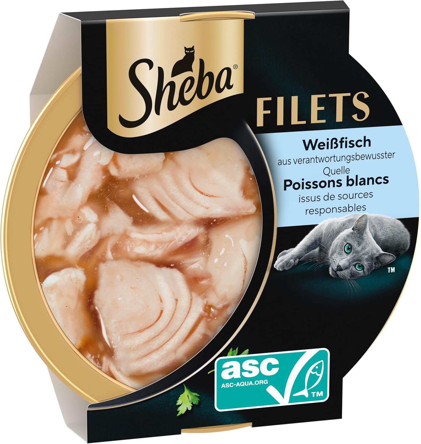SHEBA Filets Adult Katzenfutter in Sauce mit Huhn 16 x 60g Schale