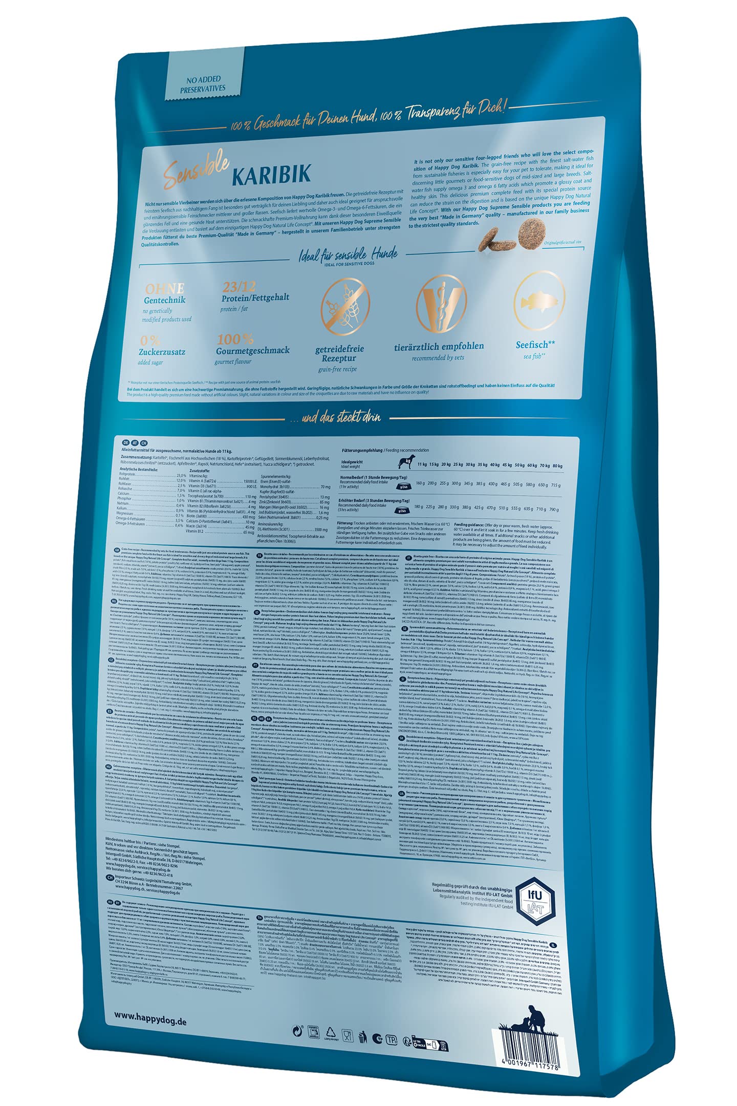 Happy Dog Sensible Neuseeland - M - Trockenfutter, Hundefutter - Geschmacksrichtung Lamm - 12,5kg