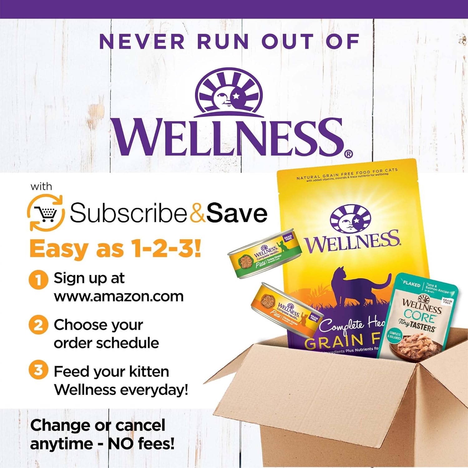 Wellness Complete Health Pate Adult Wet Cat Food, Natural, Protein-Rich, Grain-Free, 3 Ounce, 24 Pack, (Chicken & Turkey Variety Pack)