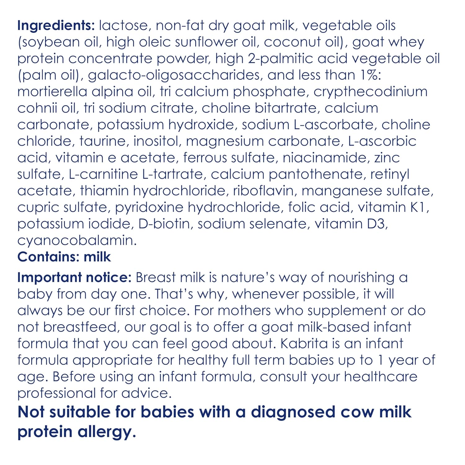 Kabrita Ziegenmilch-Säuglingsnahrung auf Pulverbasis mit Eisen, DHA, ARA und Präbiotika, für Säuglinge von 0–12 Monaten, gentechnikfrei, 794 g