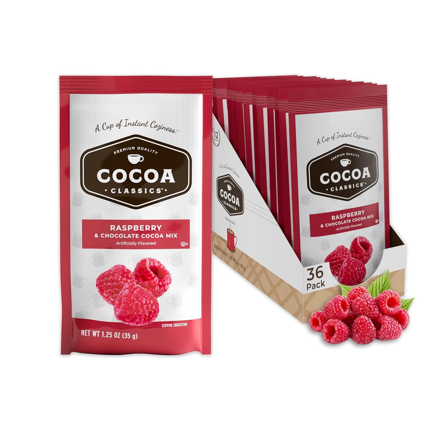 Cocoa Classics Chocolate Supreme Cocoa Mix, Hot Chocolate, Made with Nonfat Milk, Just Add Hot Water, Make Hot or Iced Cocoa, Gluten Free & Kosher Dairy Friendly, 1.25oz Packets (Pack of 36)