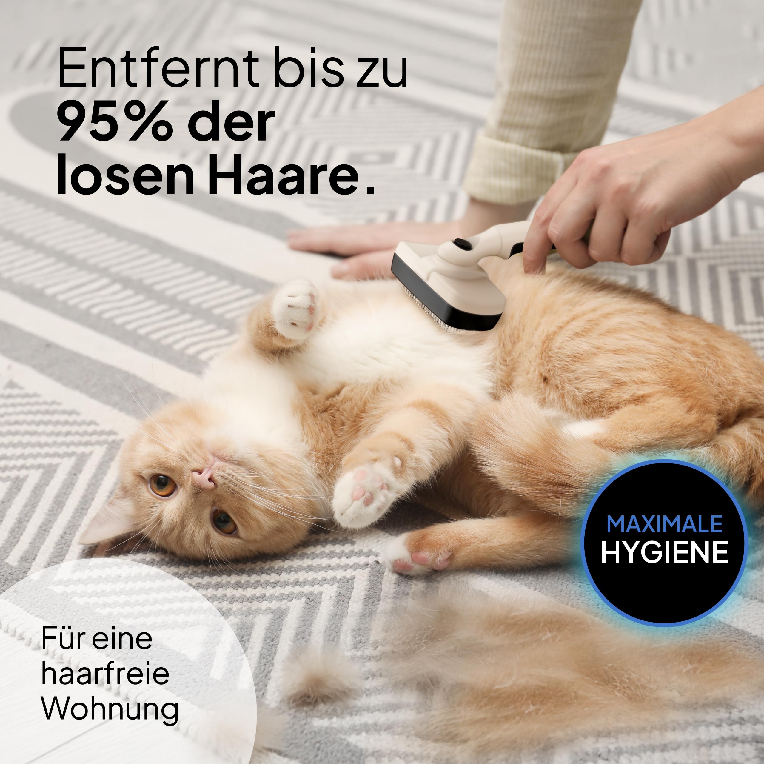 Pretty Paw Katzenbürsten Set mit Zupfbürste & Katzenkamm – Sanfte Fellpflege für Kurzhaar- & Langhaarkatzen, entfernt lose Haare und Unterwolle