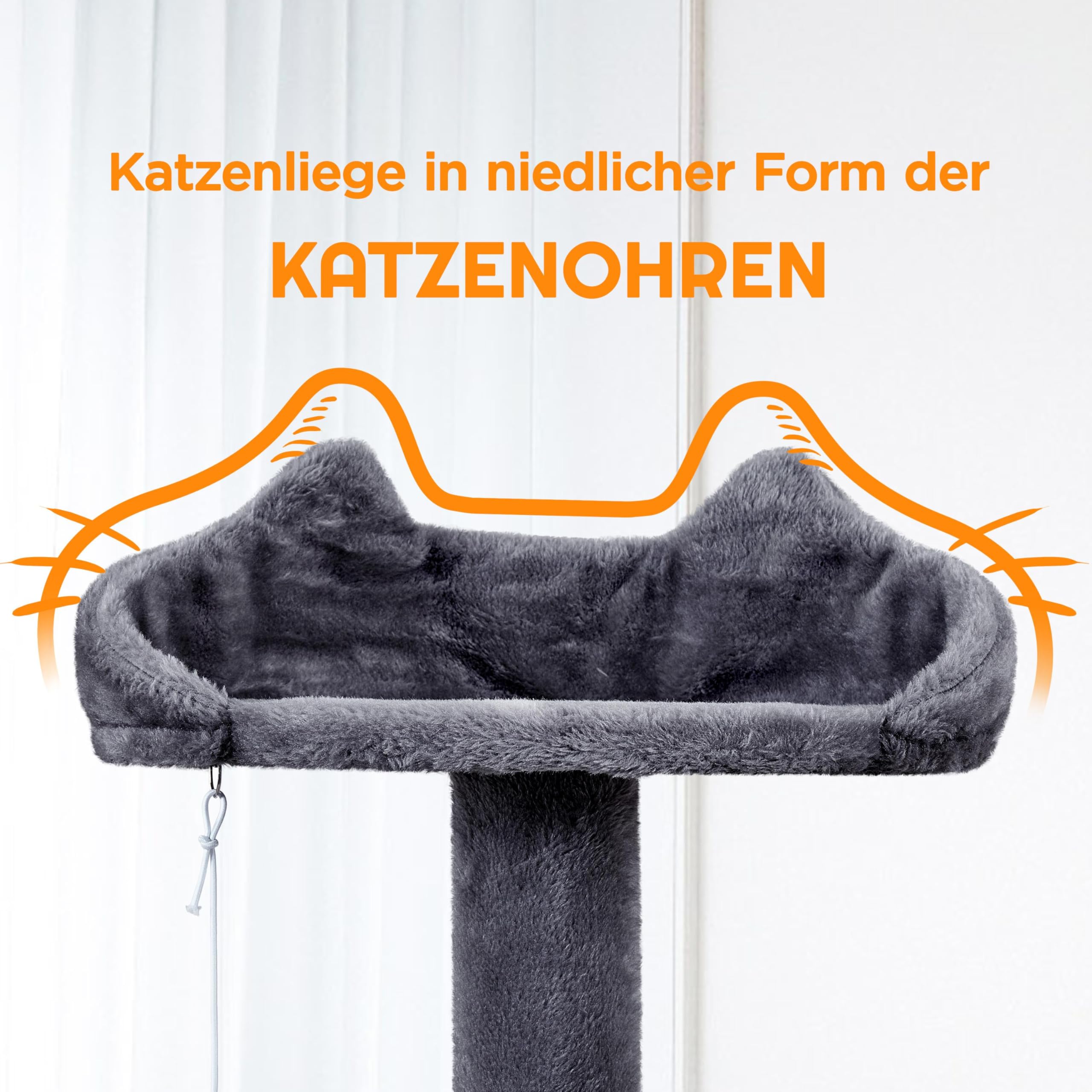Yaheetech Kratzbaum Groß, 139 cm hoch, Mehrstöckiger Katzenbaum Kletterturm mit 3 Kratzsäulen, 3 Plattformen, 2 Gemütlichen Höhlen, 2 Plüschbällen, Stabiler Aktivitätsbereich für Katzen, Dunkelgrau