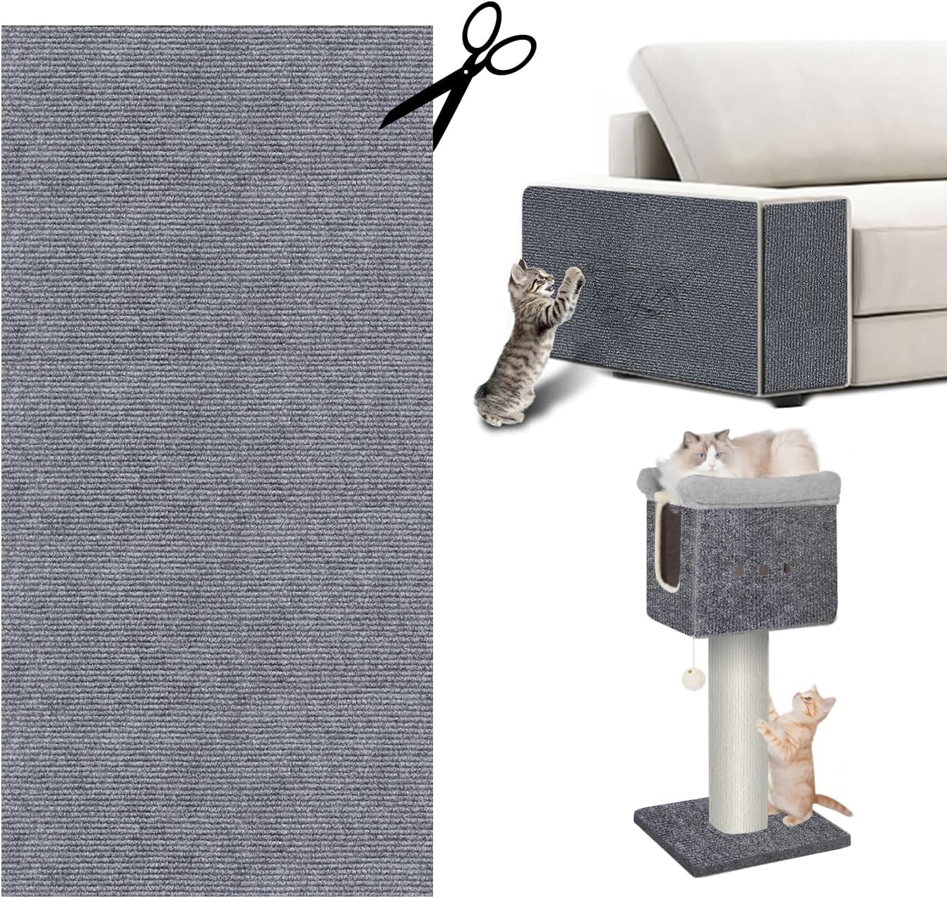Selbstklebende Kratzschutzmatte für Sofa & Wand, 40x200 cm kratzschutz Sofa Katze - Trimmbarer Schutz gegen Katzenkratzer Couch Schutz von DIY Krallen Katzenteppich
