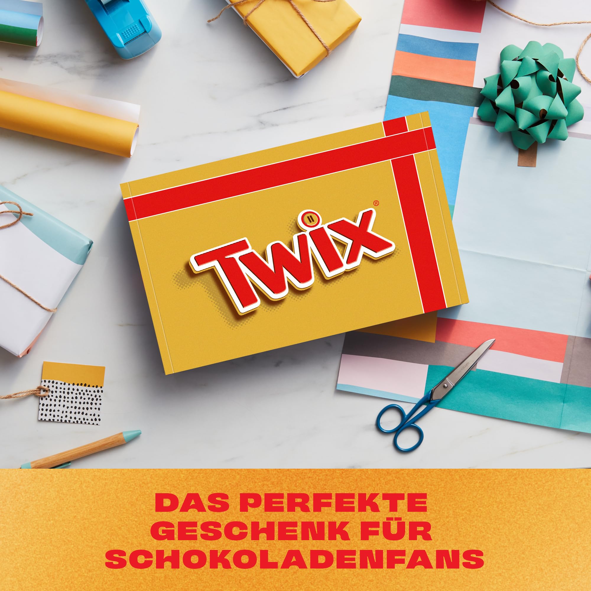 Twix Milchschokoladenriegel mit Keks und Karamell, Schokolade, 32 Snack-Riegel à 50g