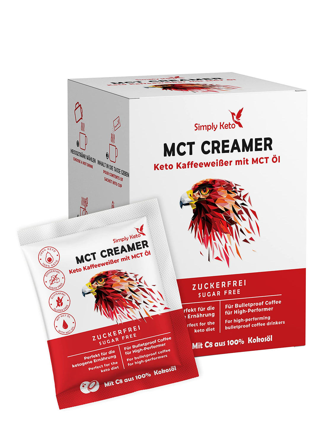 Simply Keto Keto Creamer Vorratsdose 450g - Ohne Zuckerzusatz ketogener Kaffeeweißer für leckeren Milchkaffee - Mit Kokosöl & Weidebutter - Ohne Zucker & Kohlenhydrate - Optimiert für Geschmack