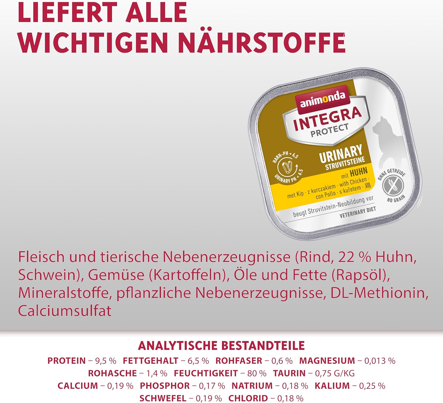 animonda INTEGRA PROTECT Sensitive Huhn Pur (16 x 100 g), Katzen Diätfutter bei Futtermittelallergie, sensitives Katzenfutter für allergische Katzen, Katzennassfutter ohne Getreide