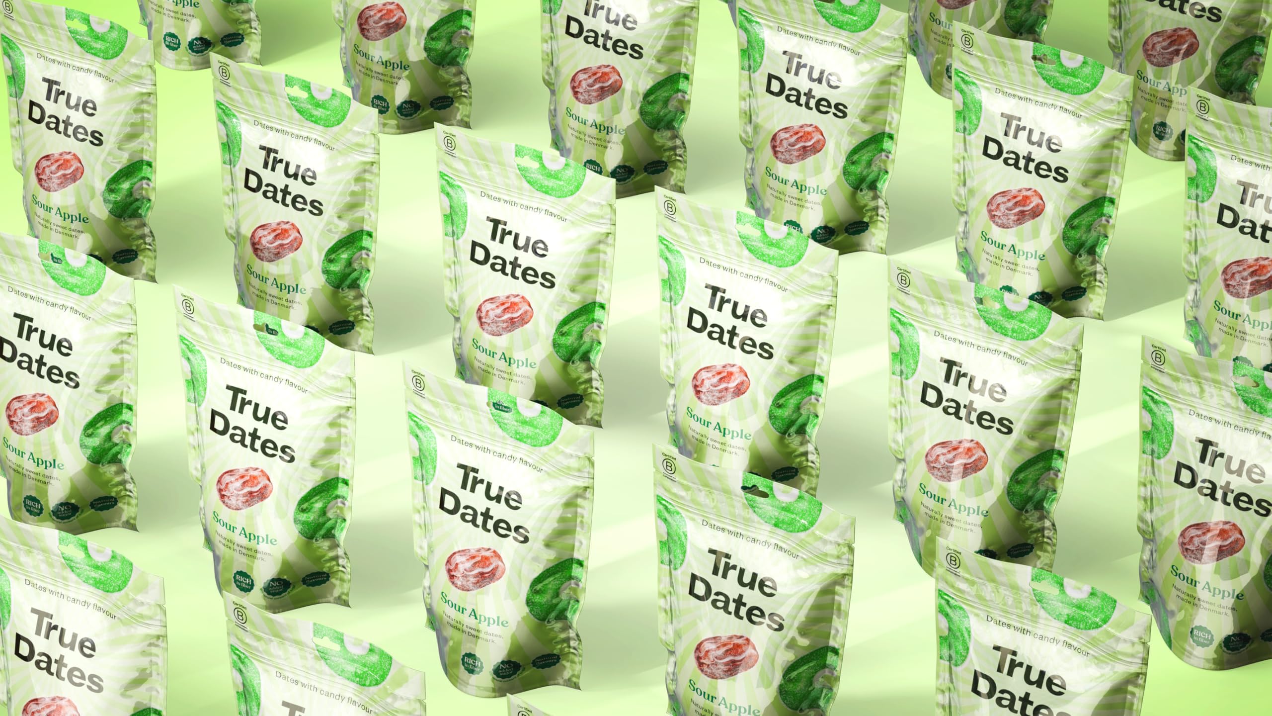 True Dates - Sour Apple | natürlich aromatisierte Datteln | Saurer Apfel-Geschmack | 100 g