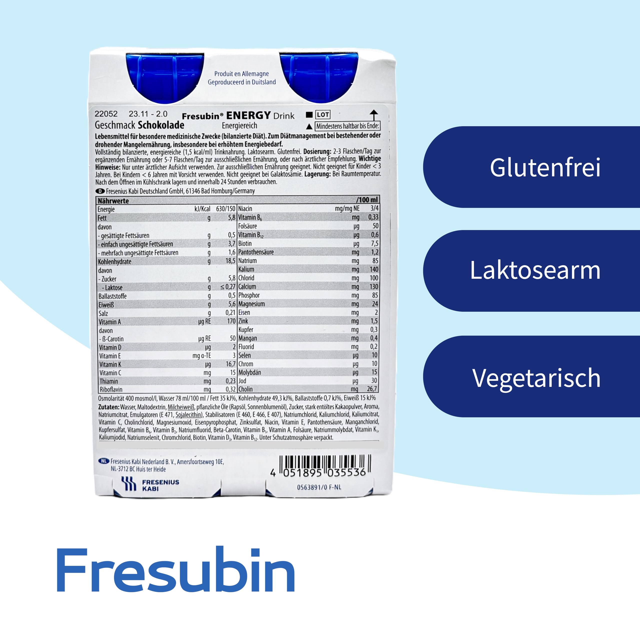 Fresubin Energy Drink - Mischkarton Hochkalorische Trinknahrung von Fresenius Kabi in 6 Geschmacksrichtungen, 300 kcal pro Flasche (200 ml (24er Pack), Mischkarton)