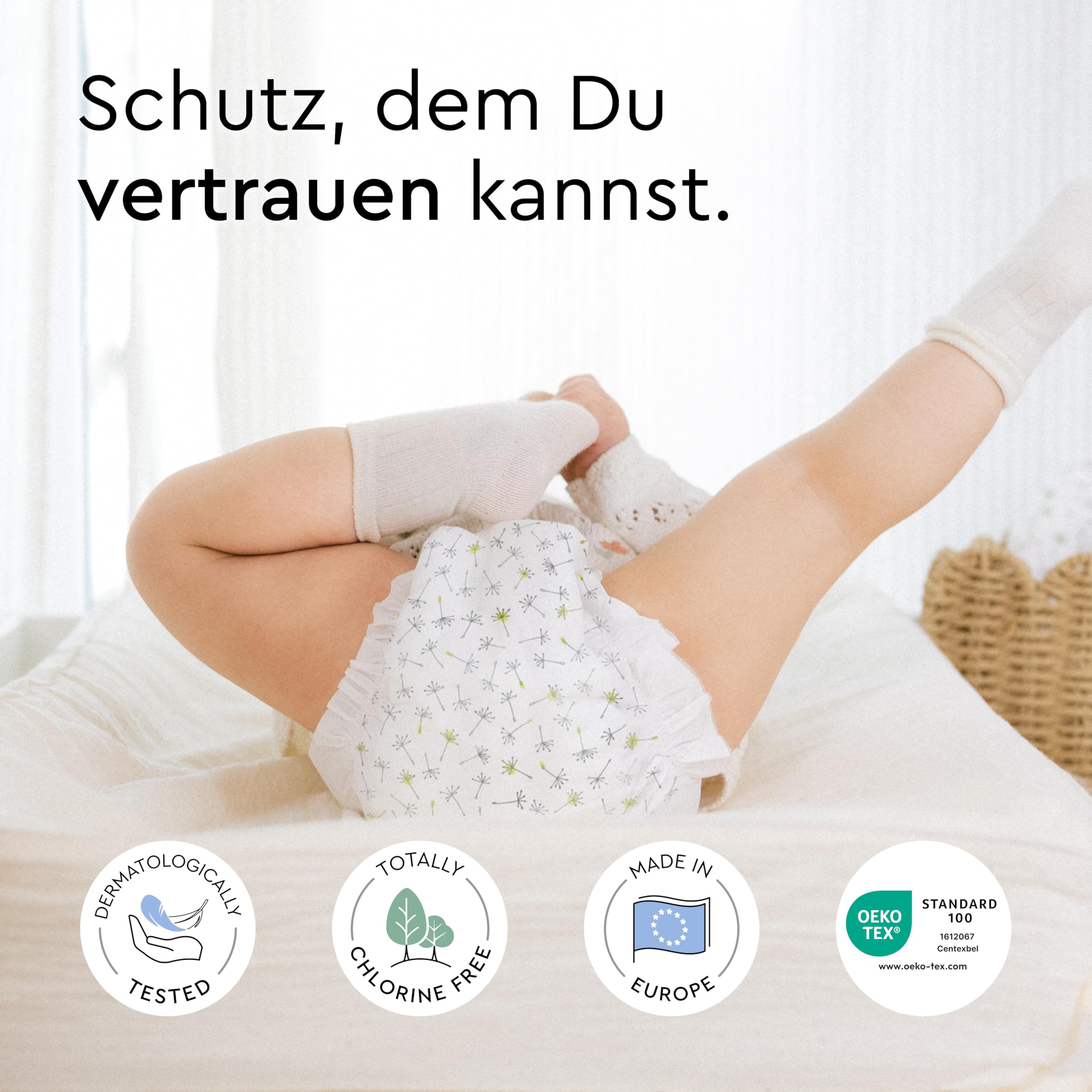 LILLYDOO hautfreundliche Baby Windeln - Größe 1 (2+ kg), 24 Stück, Sicherer Auslaufschutz, Weich, Ohne Parfüme & Lotionen für empfindliche Haut, Dermatologisch getestet