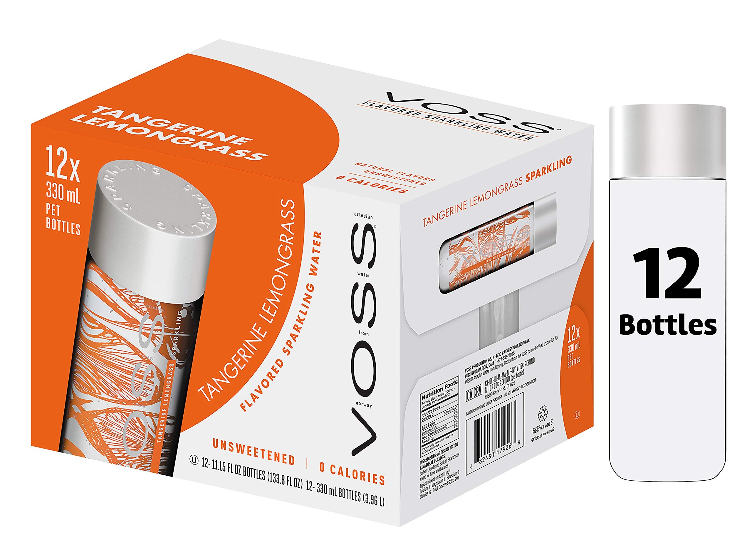 Voss Artesische Lime Mint Sparkling nach Honig Wasser (375 ml) Glas Flasche – 12 Pack