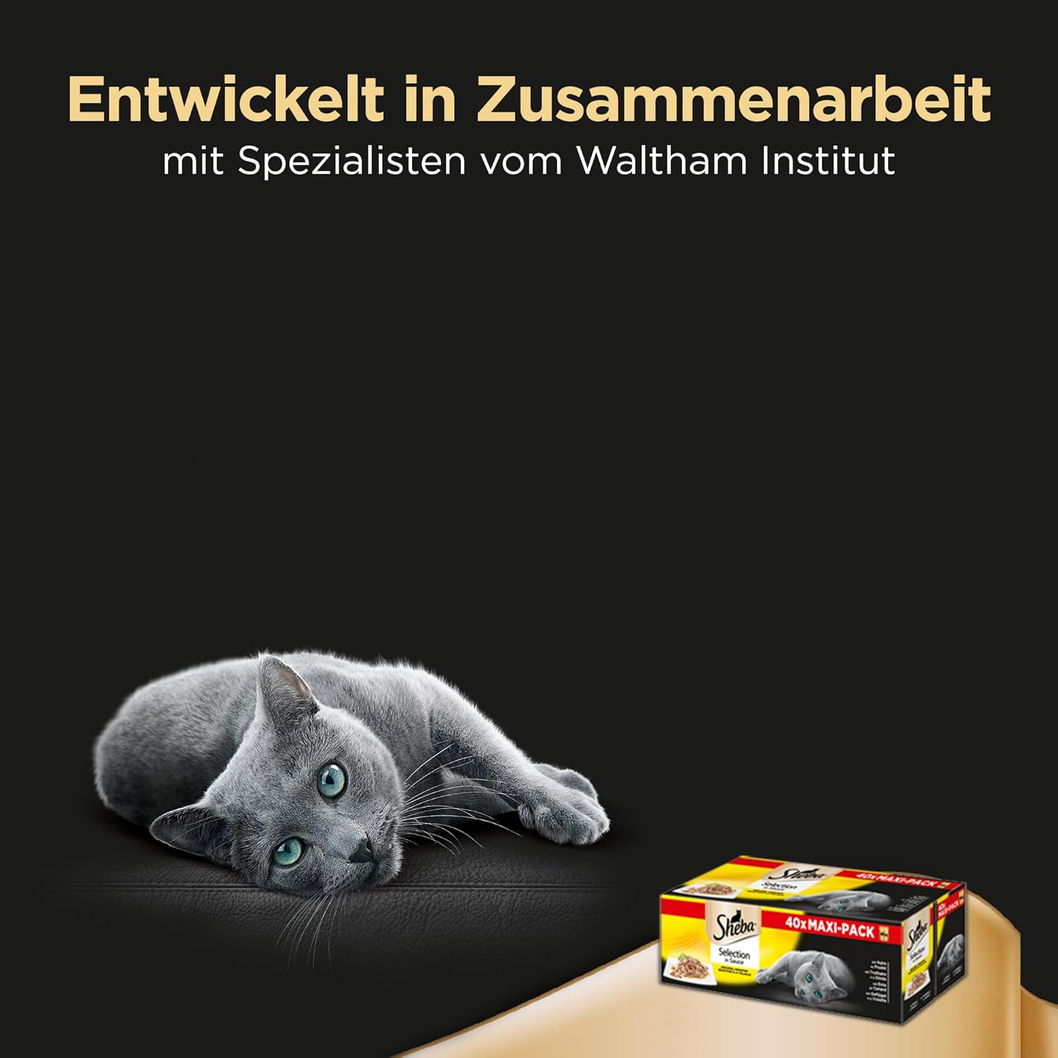 SHEBA Adult Katzenfutter nass - 40x85g Portionsbeutel - Geflügel Variation in Sauce - Nassfutter für Katzen - 1 Großpackung