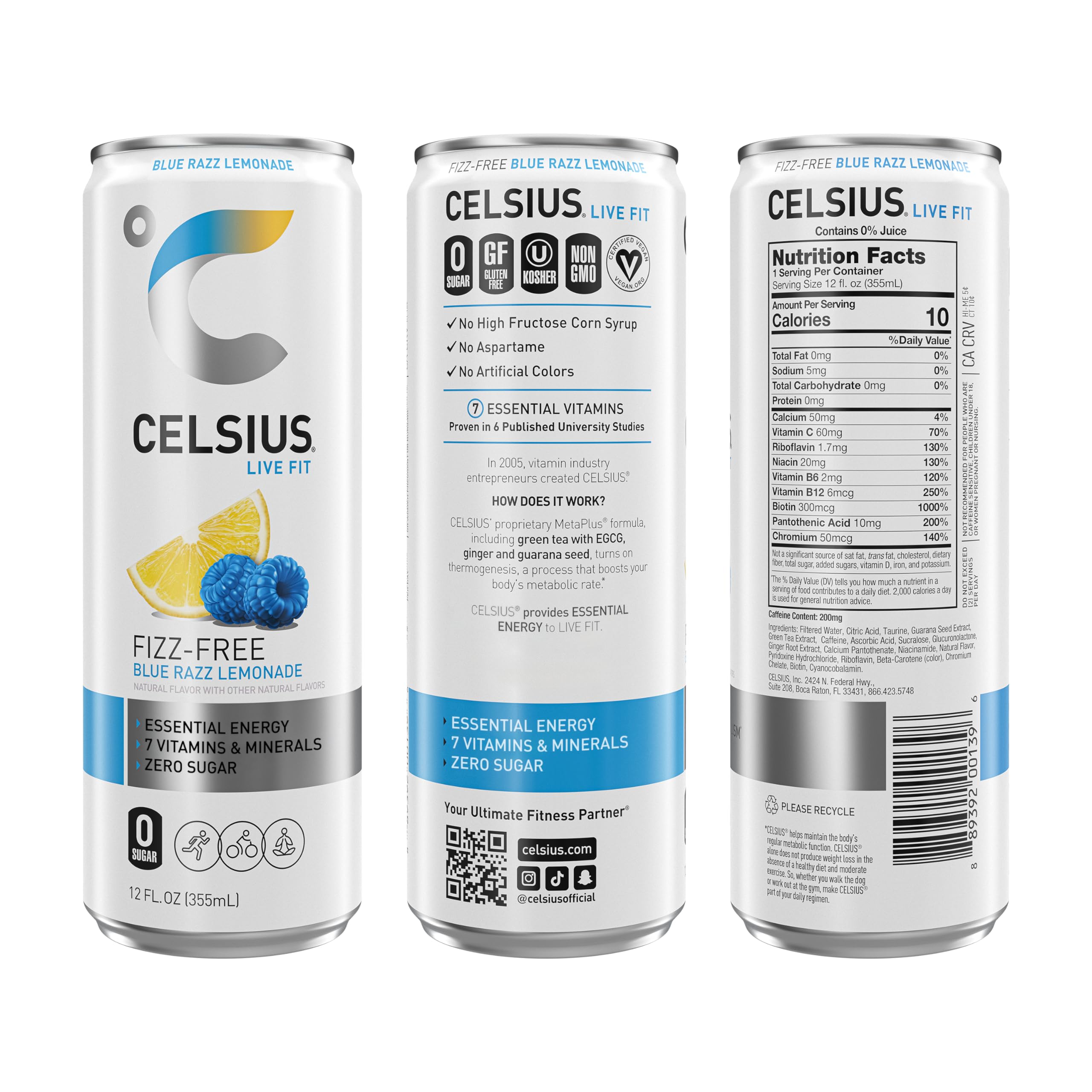 CELSIUS Sparkling Kiwi Guava, Functional Essential Energy Drink 12 Fl Oz (Pack of 12)