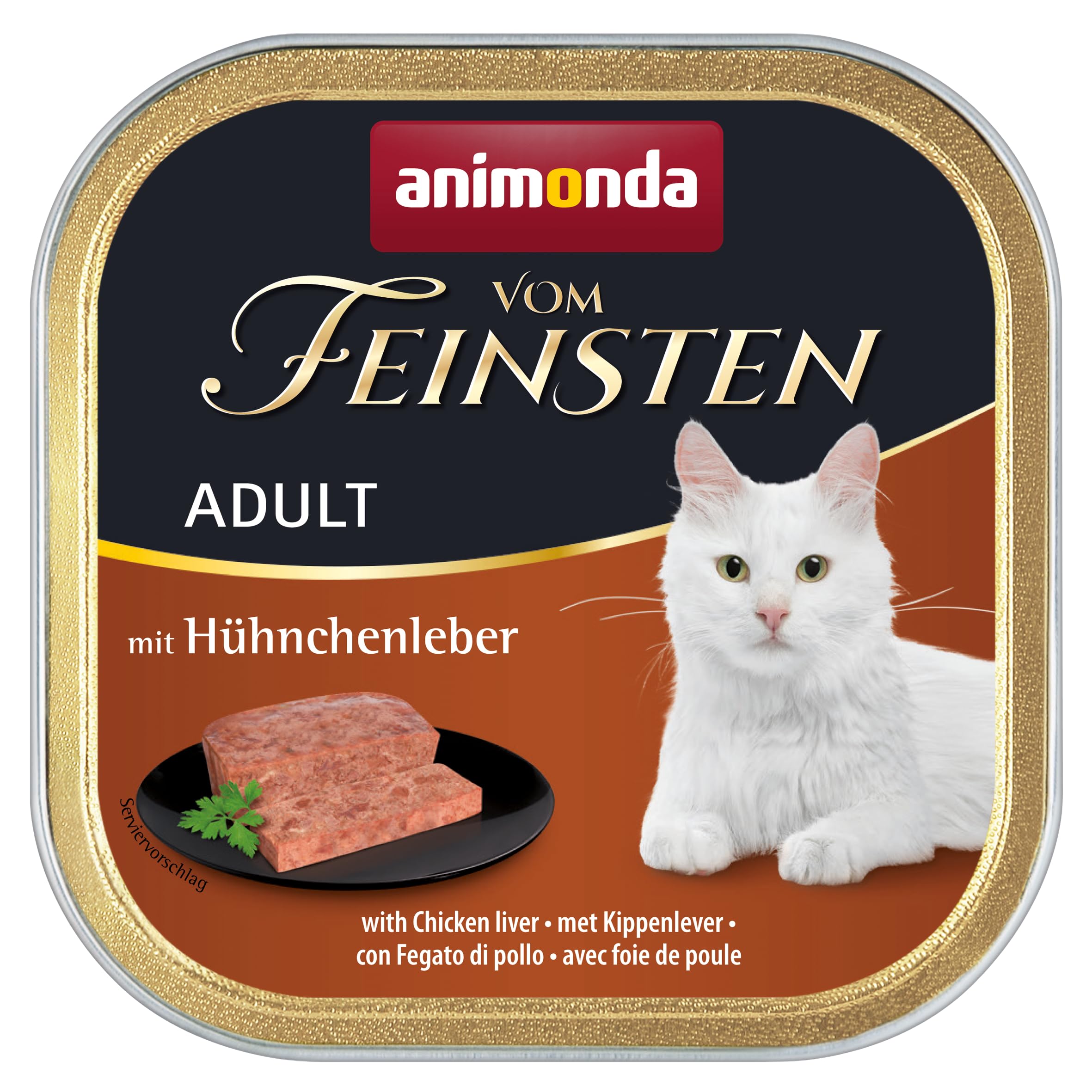 animonda Vom Feinsten Adult Vielfalt (32 x 100 g), Nassfutter für ausgewachsene Katzen, Katzenfutter ohne Getreide und Zucker, mit 100 % frischen, fleischlichen Zutaten