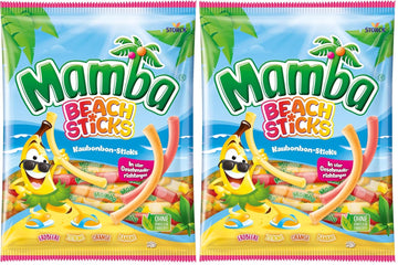 Mamba Beach Mix – 1 x 160g – Fruchtige Kaubonbons mit Mamba Beach Surfer, Mamba Beach Sticks & Mamba Beach Bites – Fruchtgummi Mix einzeln verpackt