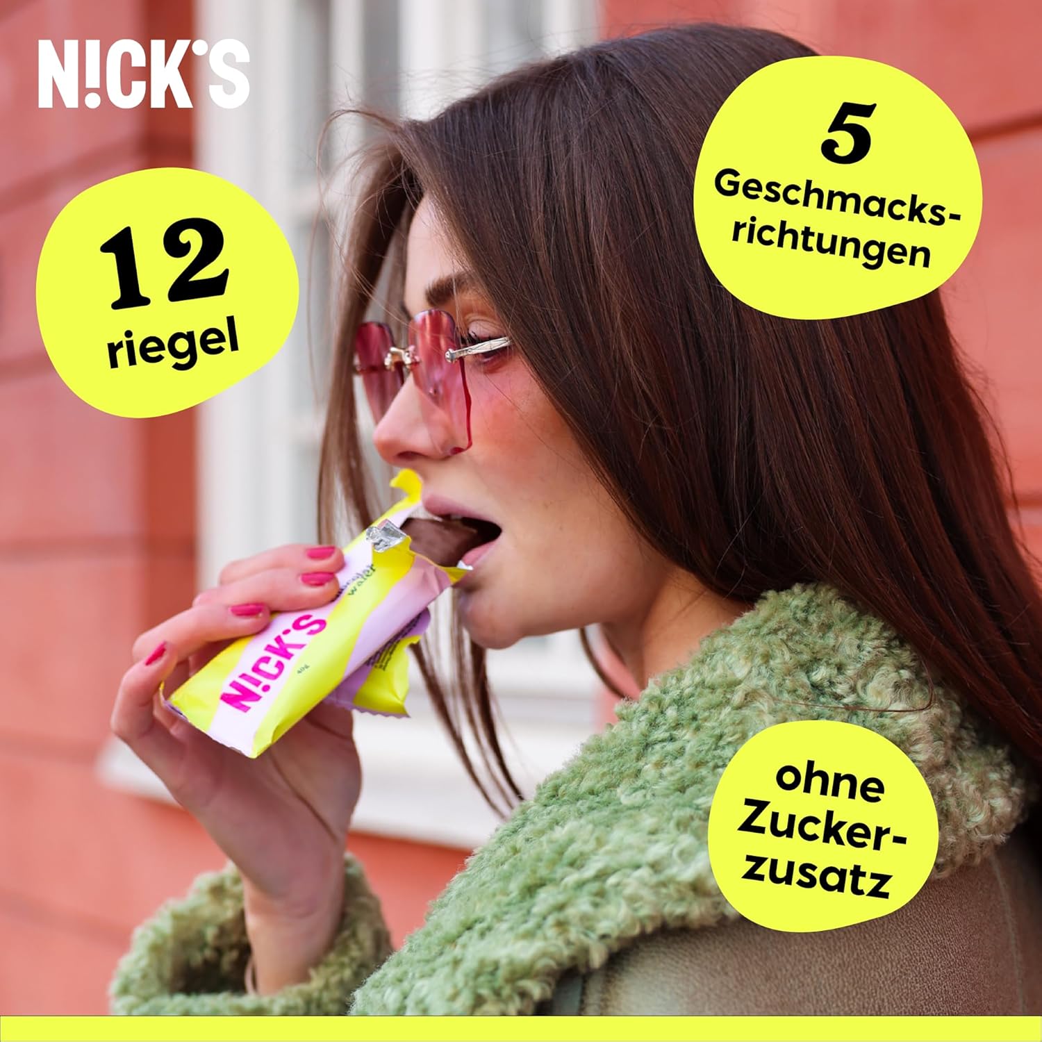 NICKS Keto Riegel Coconut, Schokolade Kokos Snacks, 175 Kalorien, 2 Net carbs, ohne Zuckerzusatz, Glutenfrei, Low carb Süssigkeiten (15x40g)