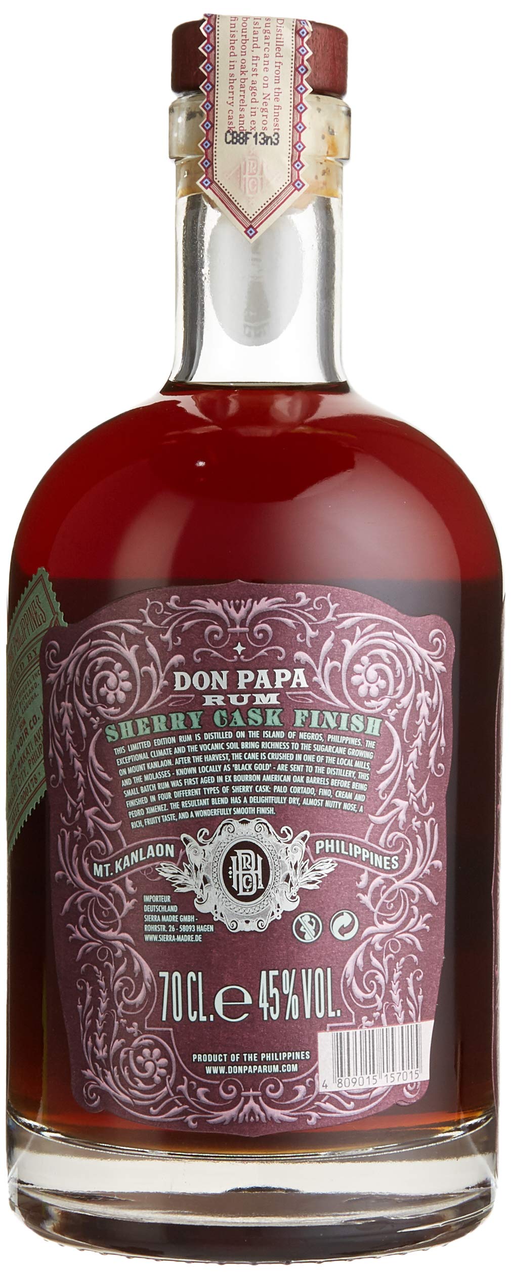 Don Papa Masskara | Rumbasis mit exotischen, philippinischen Früchten und Honig verfeinert | 700ML