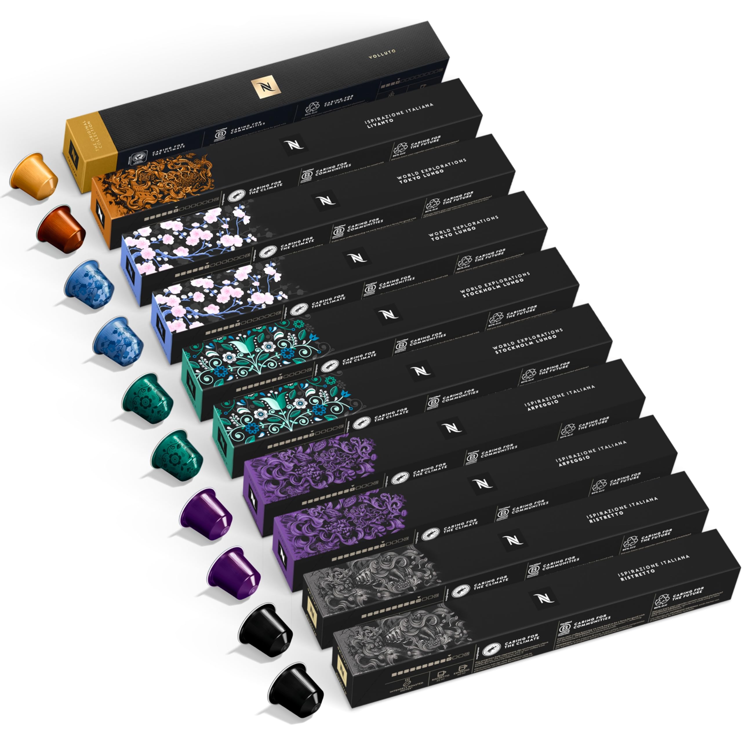 NESPRESSO ORIGINAL Ispirazione Italiana Auswahl 100 Kaffeekapseln | Arabica & Robusta Kaffee | Mittlere bis dunkle Röstung