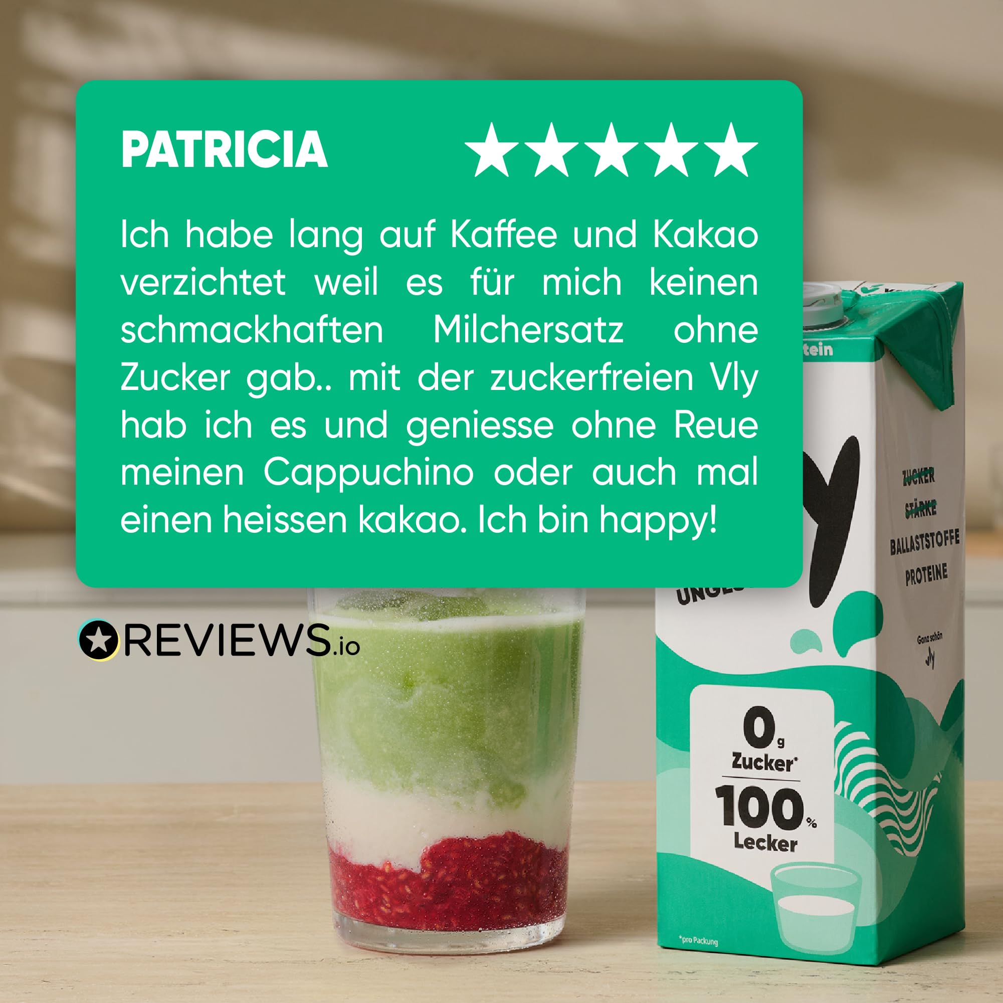 vly BARISTA - Die vegane Milchalternative aus Erbsenprotein | Cremiger Schaum | Reich an Ballaststoffen, Calcium, Vitaminen & Protein | Laktosefrei, Glutenfrei, Zuckerarm, Pflanzlich - 16x1L