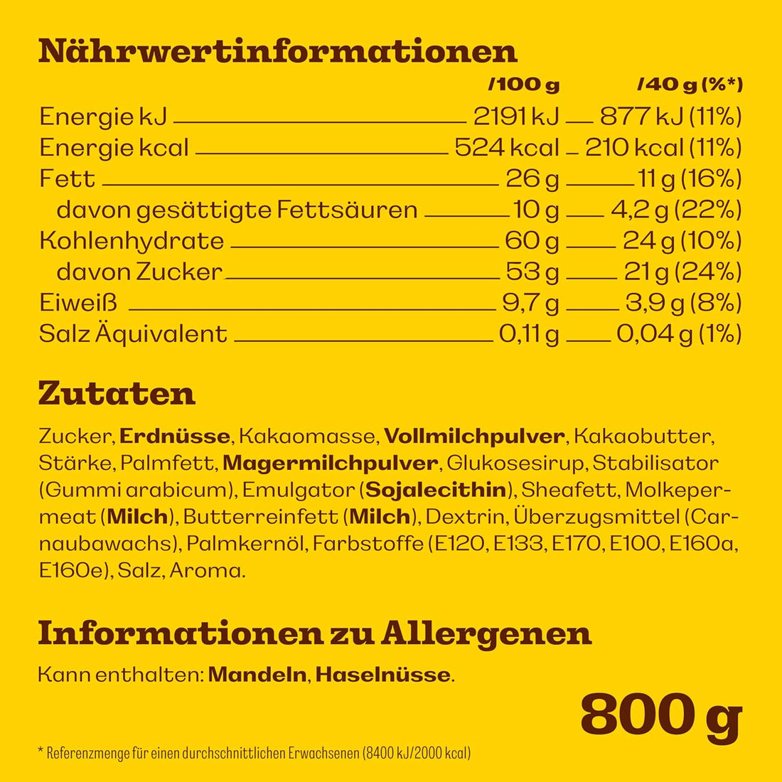 M&M’s Peanut Großpackung Schokolade, Knackige Schokolinsen mit bunter Zuckerhülle als Süßigkeiten, Party-Mix, 1 x 800 g, Für Weihnachten oder als Adventskalender Süßigkeiten