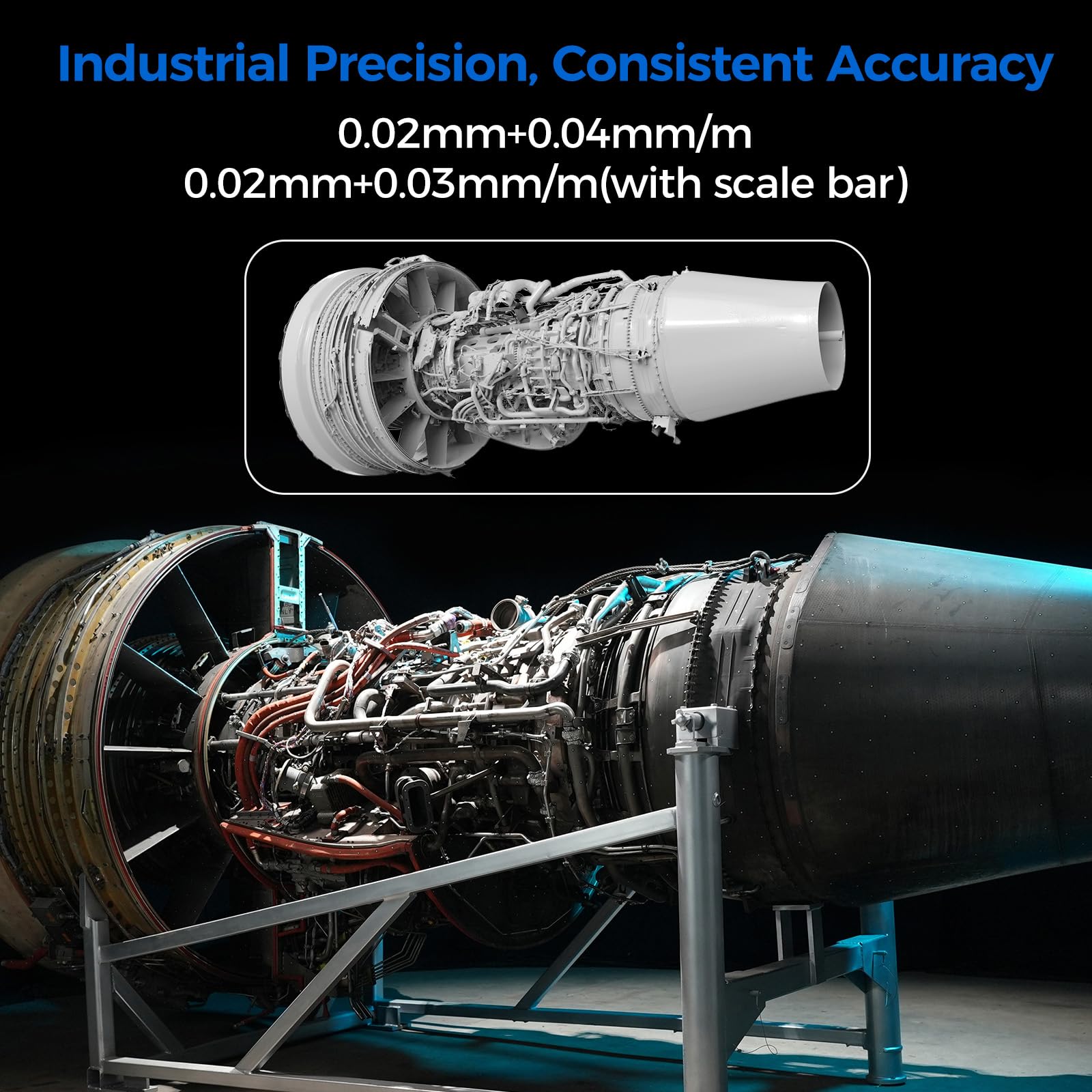 Creality 3D Scanner Sermoon S1 for Engineering Projects.,1+7+34 Blue Laser Handheld Scanner with Metrology-Grade 0.02mm Accuracy,Anti-Shake Tracking,Up to 90FPS Scanning Speed