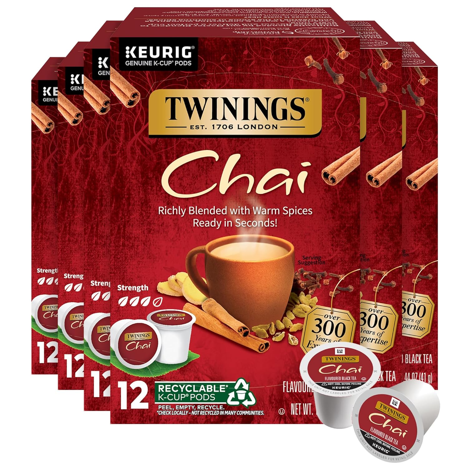 Twinings English Breakfast Black Tea K-Cup Pods for Keurig, 24 Count (Pack of 1), Smooth, Flavourful, Robust, Caffeinated, Enjoy Hot or Iced