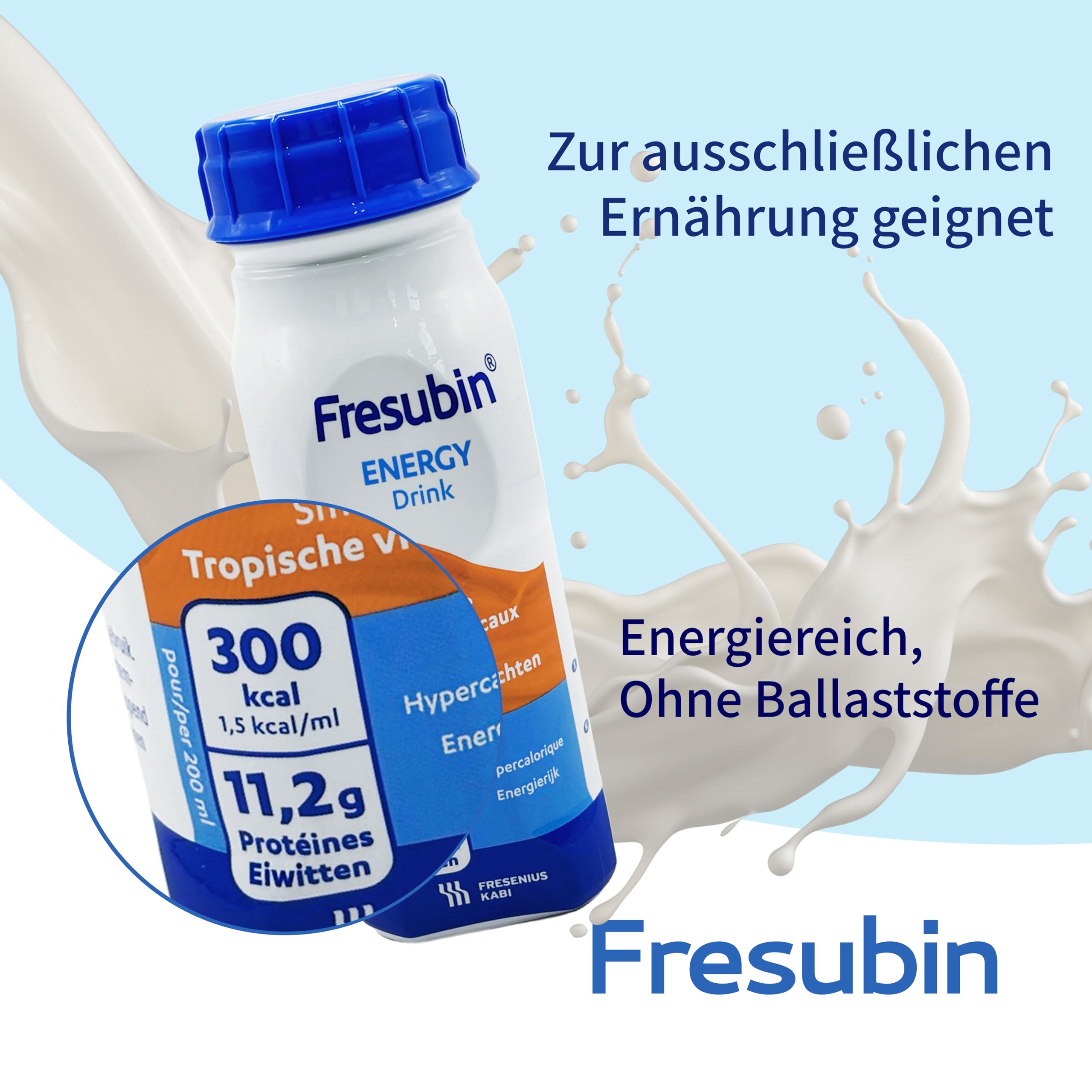 Fresubin Energy Drink - Mischkarton Hochkalorische Trinknahrung von Fresenius Kabi in 6 Geschmacksrichtungen, 300 kcal pro Flasche (200 ml (24er Pack), Mischkarton)