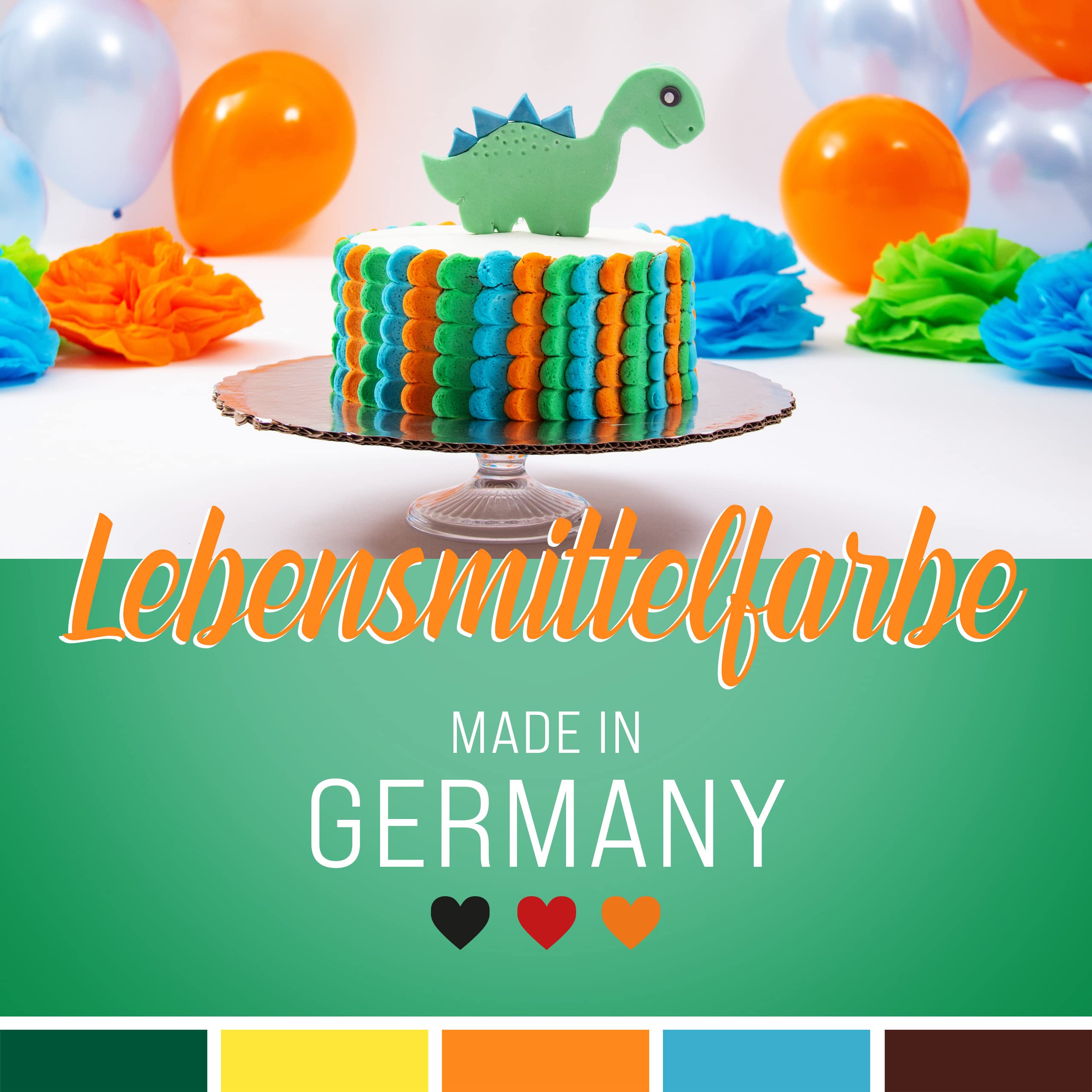 Belissia Lebensmittelfarbe Set – 8x10ml flüssig & hochkonzentriert – Lebensmittelechte Speisefarbe zum Backen, Kochen, Fondant & DIY - vegan, stark färbend, geschmacksneutral