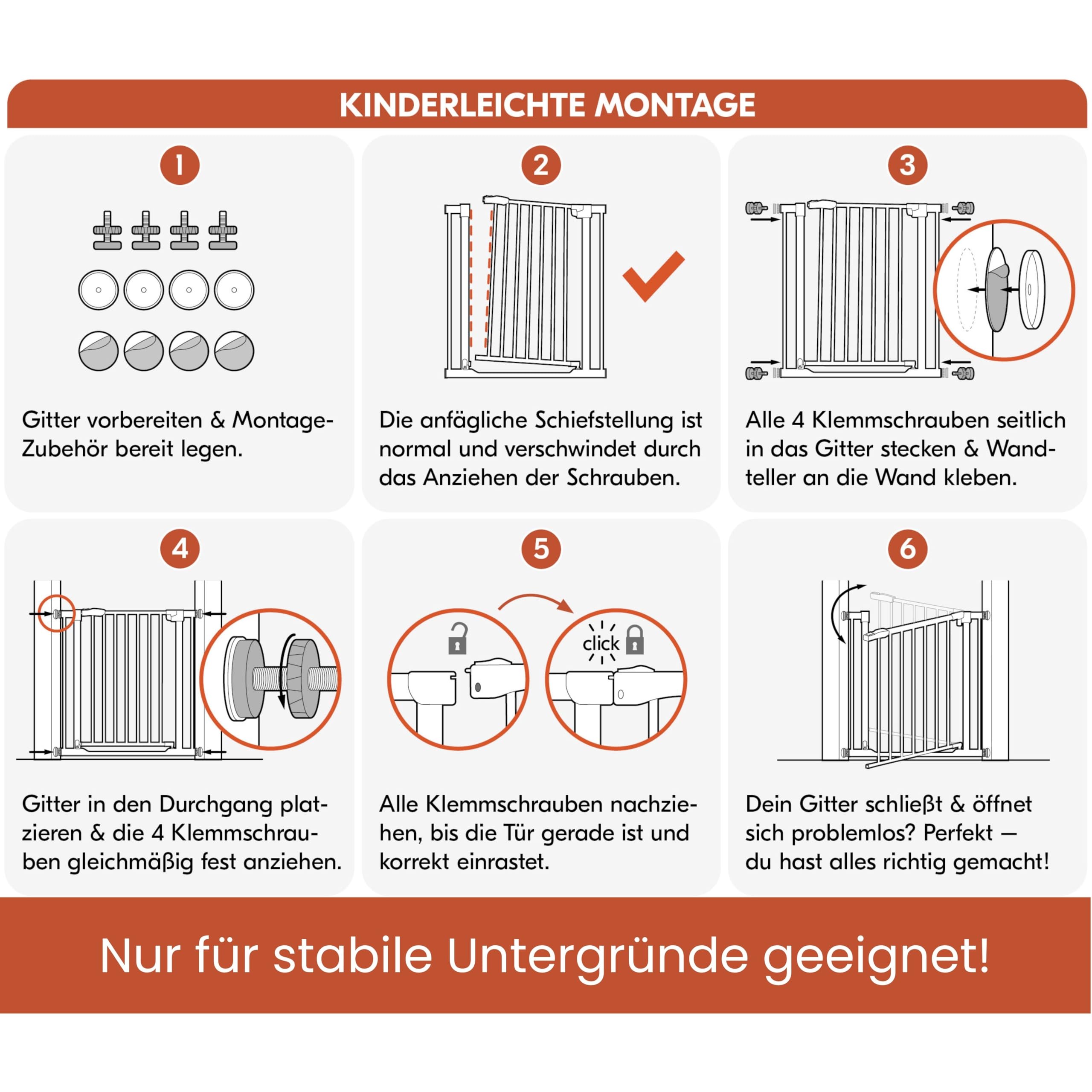 hauck Open N Stop 2 + 21 cm Verlängerung, Weiß - Kinderschutzgitter Hundegitter, Verstellbare Breite 96-101 cm, 77 cm Hoch, Beidseitige Einhand Öffnung, ohne Bohren, für Innen