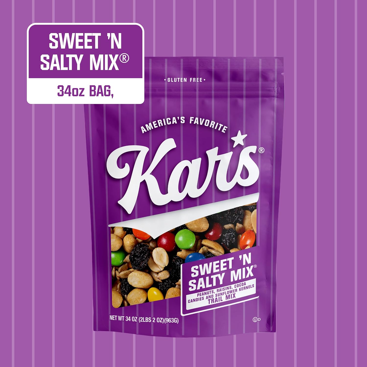 Kar's Nuts Sweet 'N Salty Trail Mix, 2 oz Pouch (Pack of 72), Gluten-Free Trail Mix Snack