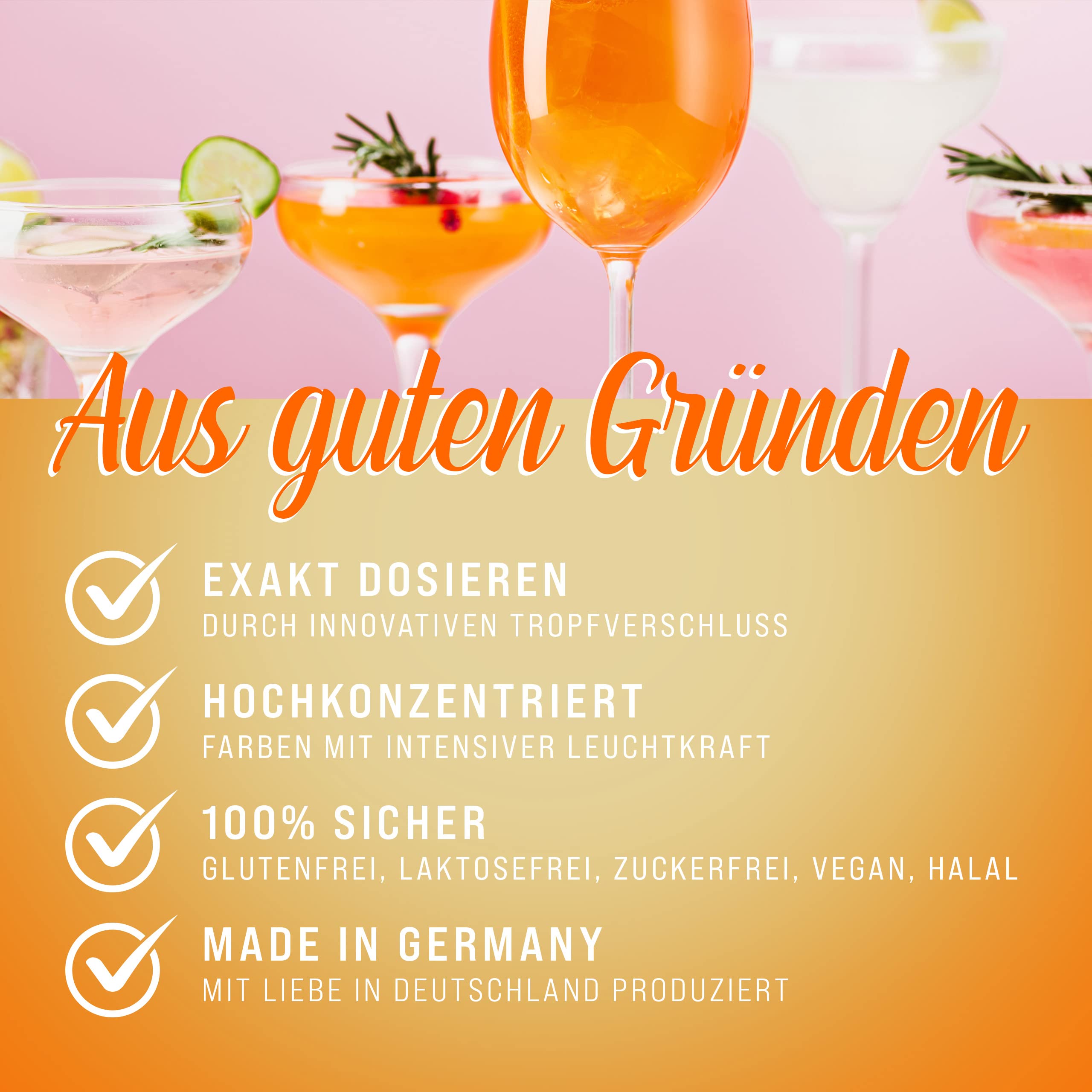 Belissia Lebensmittelfarbe Set – 8x10ml flüssig & hochkonzentriert – Lebensmittelechte Speisefarbe zum Backen, Kochen, Fondant & DIY - vegan, stark färbend, geschmacksneutral