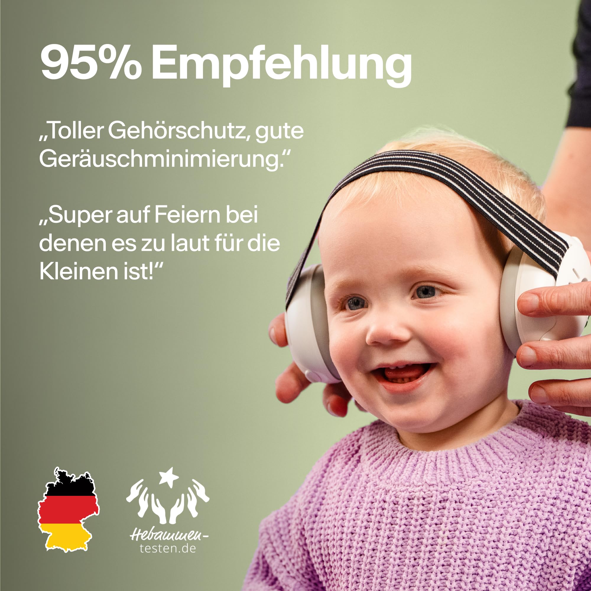 Alpine Muffy Baby Classic - Gehörschutz für Babys - Verstellbares ANTI-SLIP-Kopfband bis 48 Monate - In Deutschland auf Sicherheit getestet - Lärmschutz Kopfhörer verhindert Gehörschäden, Schwarz