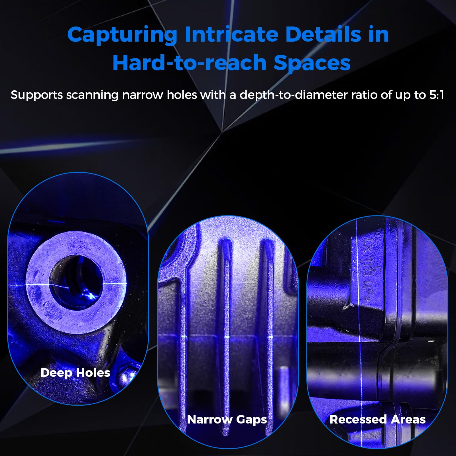Creality 3D Scanner Sermoon S1 for Engineering Projects.,1+7+34 Blue Laser Handheld Scanner with Metrology-Grade 0.02mm Accuracy,Anti-Shake Tracking,Up to 90FPS Scanning Speed