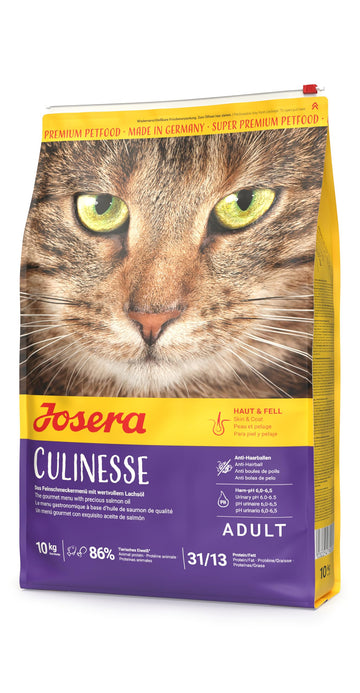 JOSERA Culinesse (1 x 10 kg) | Adult | Premium Trockenfutter für ausgewachsene wählerische Katzen | Lachs & Geflügel | gut verträglich | moderater Fettgehalt | weizenfrei | Katzenfutter | 1er Pack