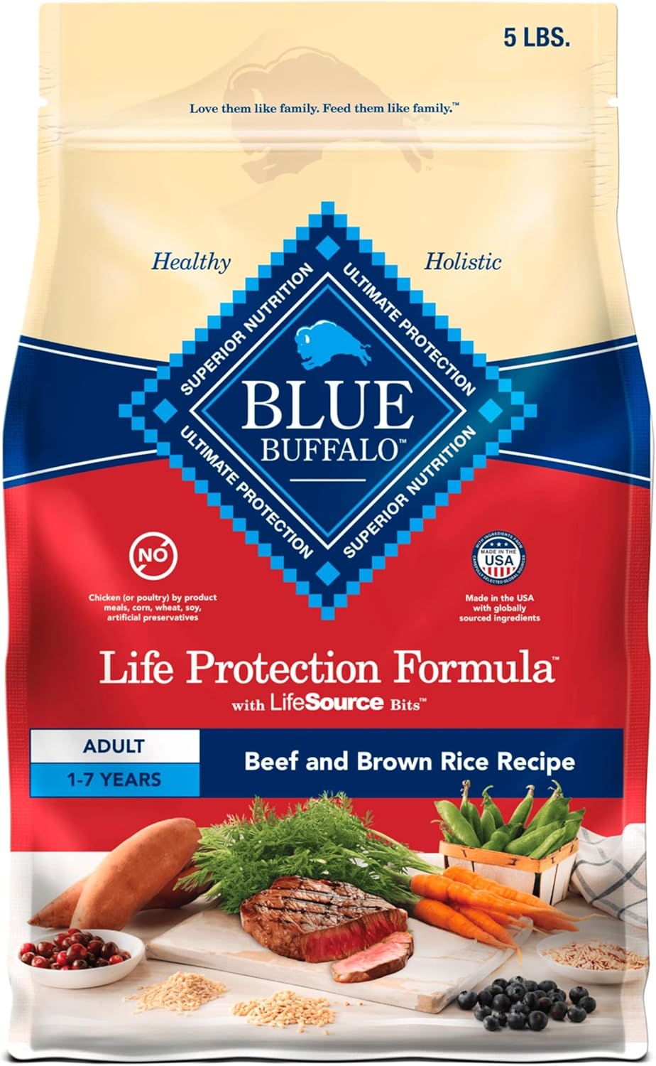 Blue Buffalo Life Protection Formula Adult Dry Dog Food, Helps Build and Maintain Strong Muscles, Made with Natural Ingredients, Chicken & Brown Rice Recipe, 30-lb. Bag