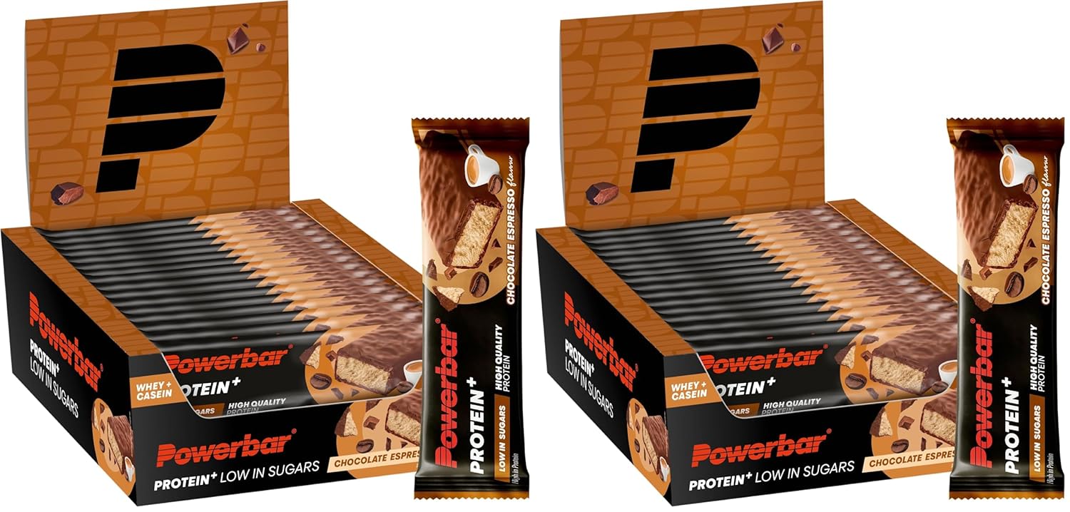 Powerbar - Protein Plus - Low Sugar - Chocolate-Brownie - 30x35g - Riegel mit nur 107 Kcal - Fitnessriegel mit Ballaststoffen