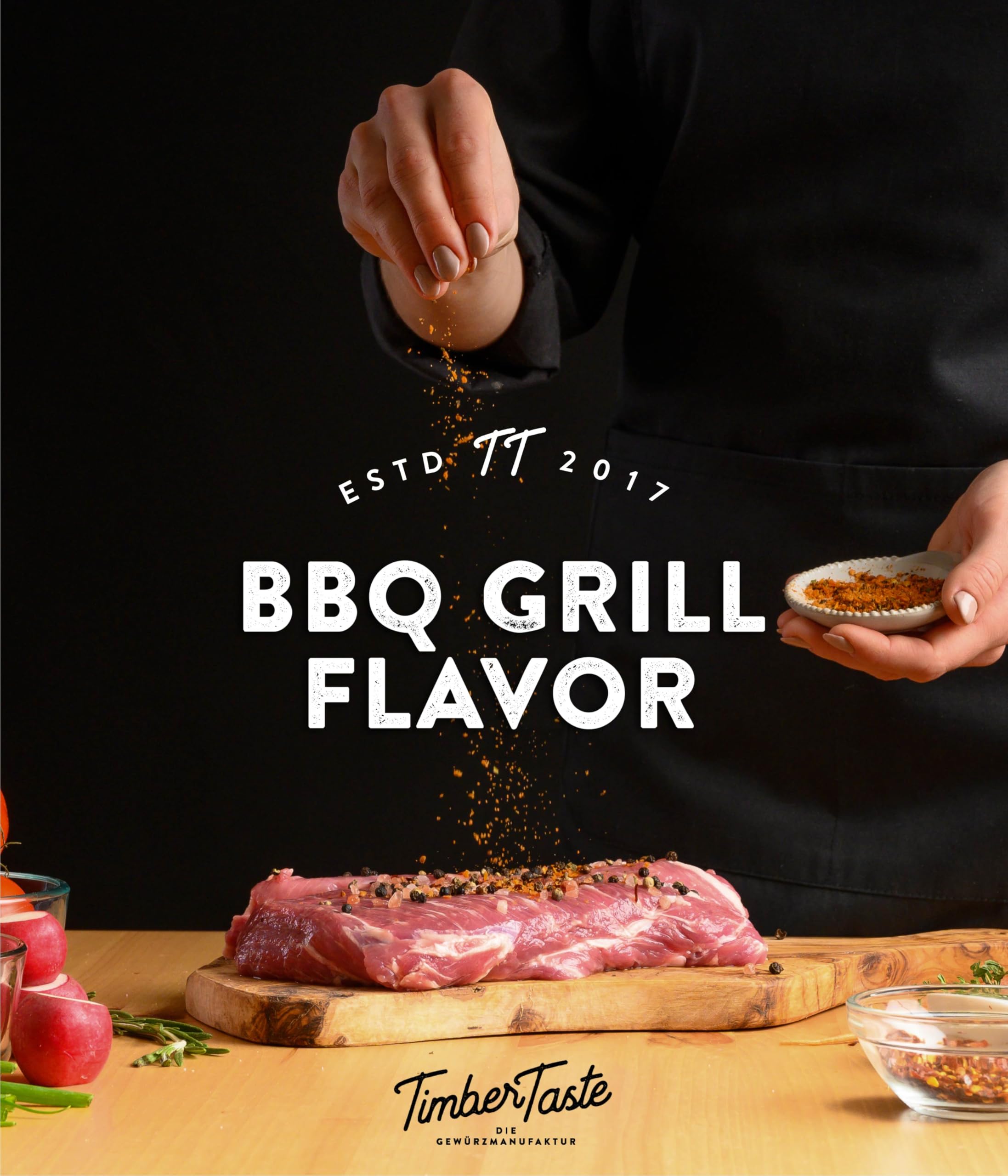 TIMBER TASTE® Grillgewürze Geschenkset - 5 premium BBQ Gewürze Rubs & Marinaden in edler Geschenkbox | Geschenke für Männer | Vatertag Geschenk | Gewürze Geschenkset ideal zum Grillen Geschenk Set