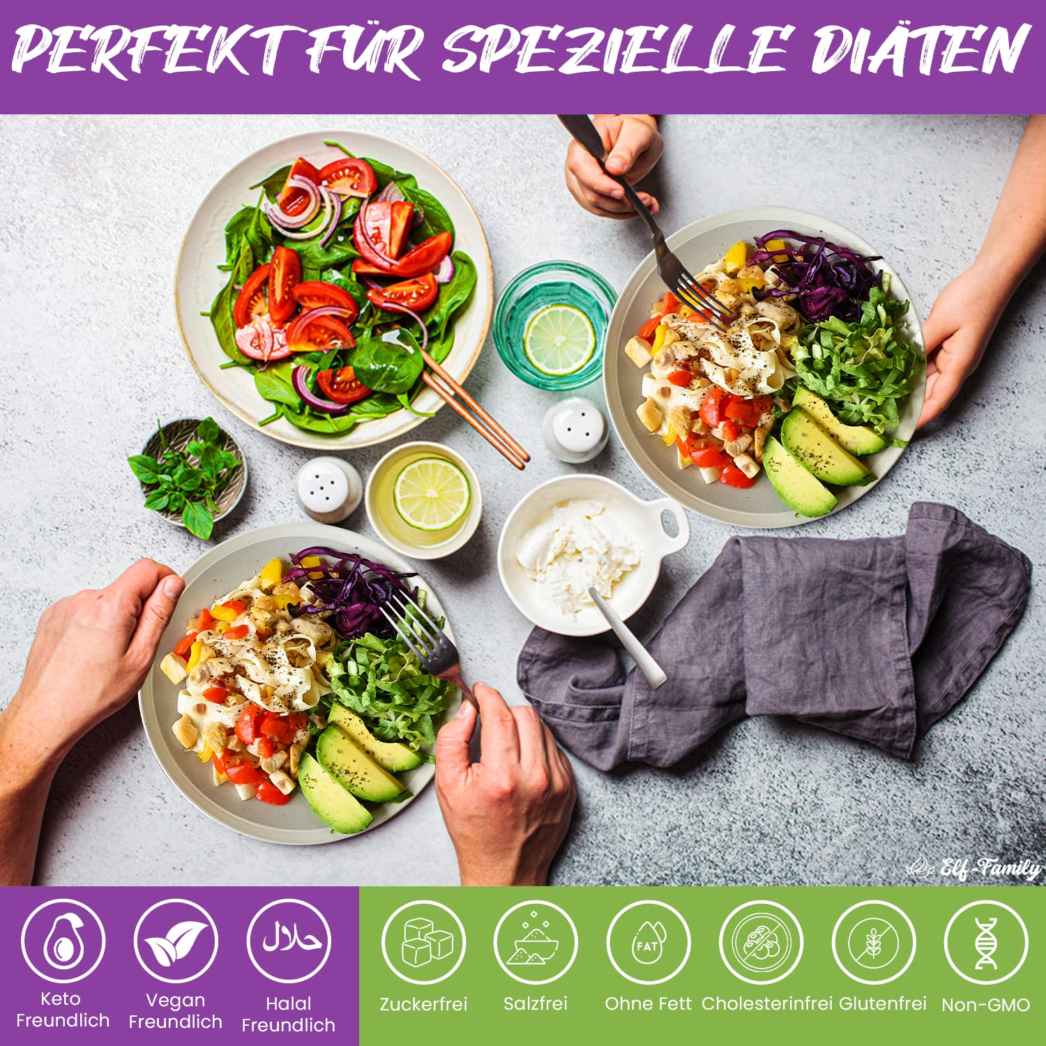 Premium Konjak Nudeln aus Thailand Vegan Glutenfrei-240gx 6er Box(12 pack), Elf-Family Shirataki Nudeln Instant Nudeln Pasta/Keto/Low Carb/Kalorienarme/Zuckerfrei -Spaghetti & Fettuccine