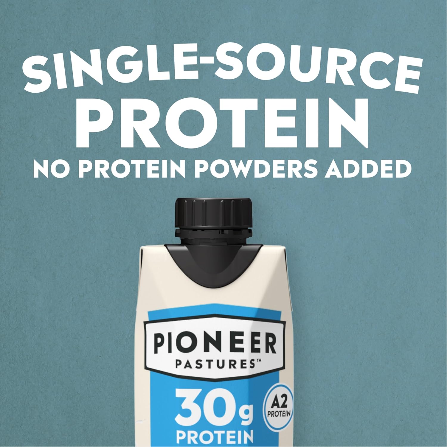Pioneer Pastures - High Protein A2 Milkshakes - Vanilla - A2 Nutritional Milk, 30g Protein, 2g Sugar, No Sweeteners, No Seed Oils - All-Natural, Breakfast Shake, Meal Replacement, Workout - 11oz, 12 Pack