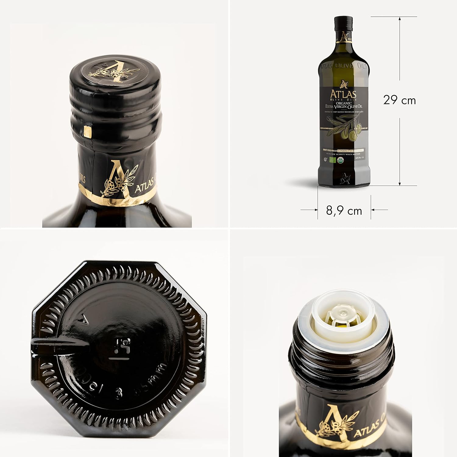 Atlas 1 LT Cold Press Extra Virgin Olive Oil with Polyphenols from Morocco | Newly Harvested Unprocessed from a Single Family Farm | Moroccan Organic EVOO Trusted by Award-Winning Chefs