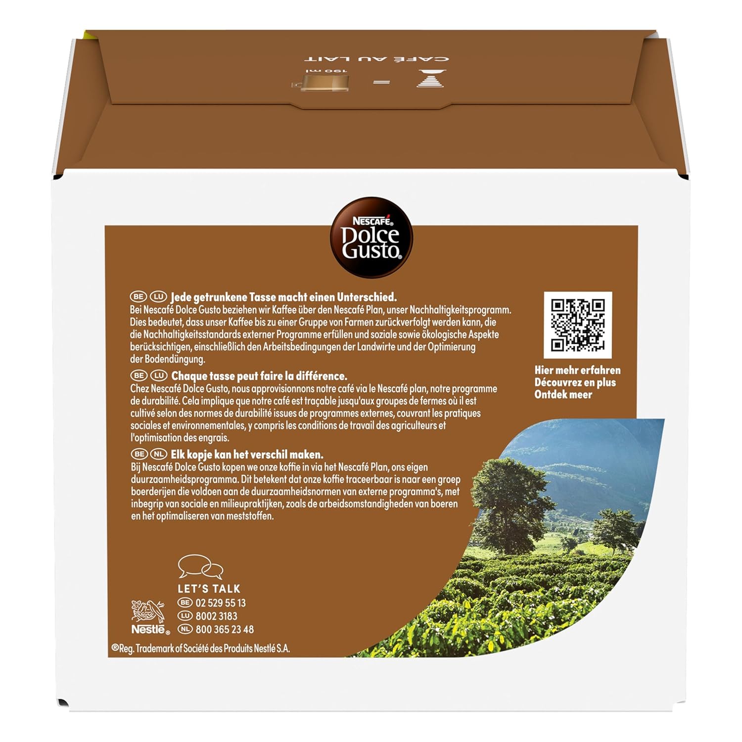 Nescafé Dolce Gusto Café au Lait Kaffeekapseln, Medium Roast, 3er Vorratspack (3 x 30 Kapseln)