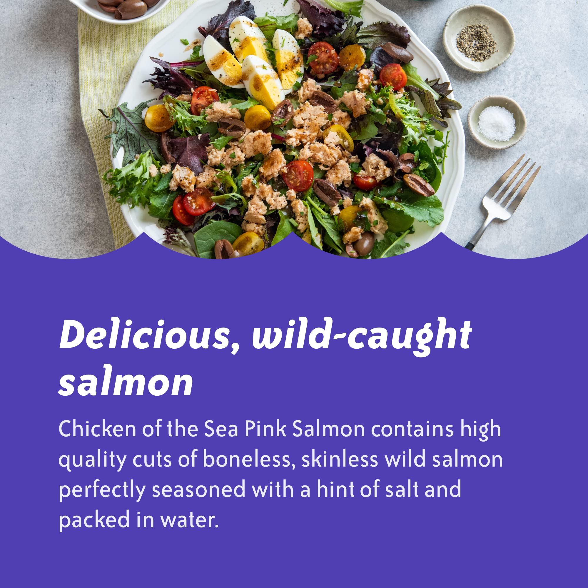 Chicken of the Sea Alaskan Pink Salmon in Spring Water, 2.5 Ounce Packets (Box of 12), Wild Caught, Skinless & Boneless