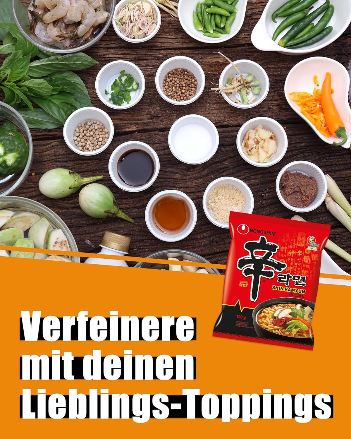 Nongshim - Instant Nudeln Shin Ramyun - Multipack (20 X 120 GR) - Produktdesign kann abweichen