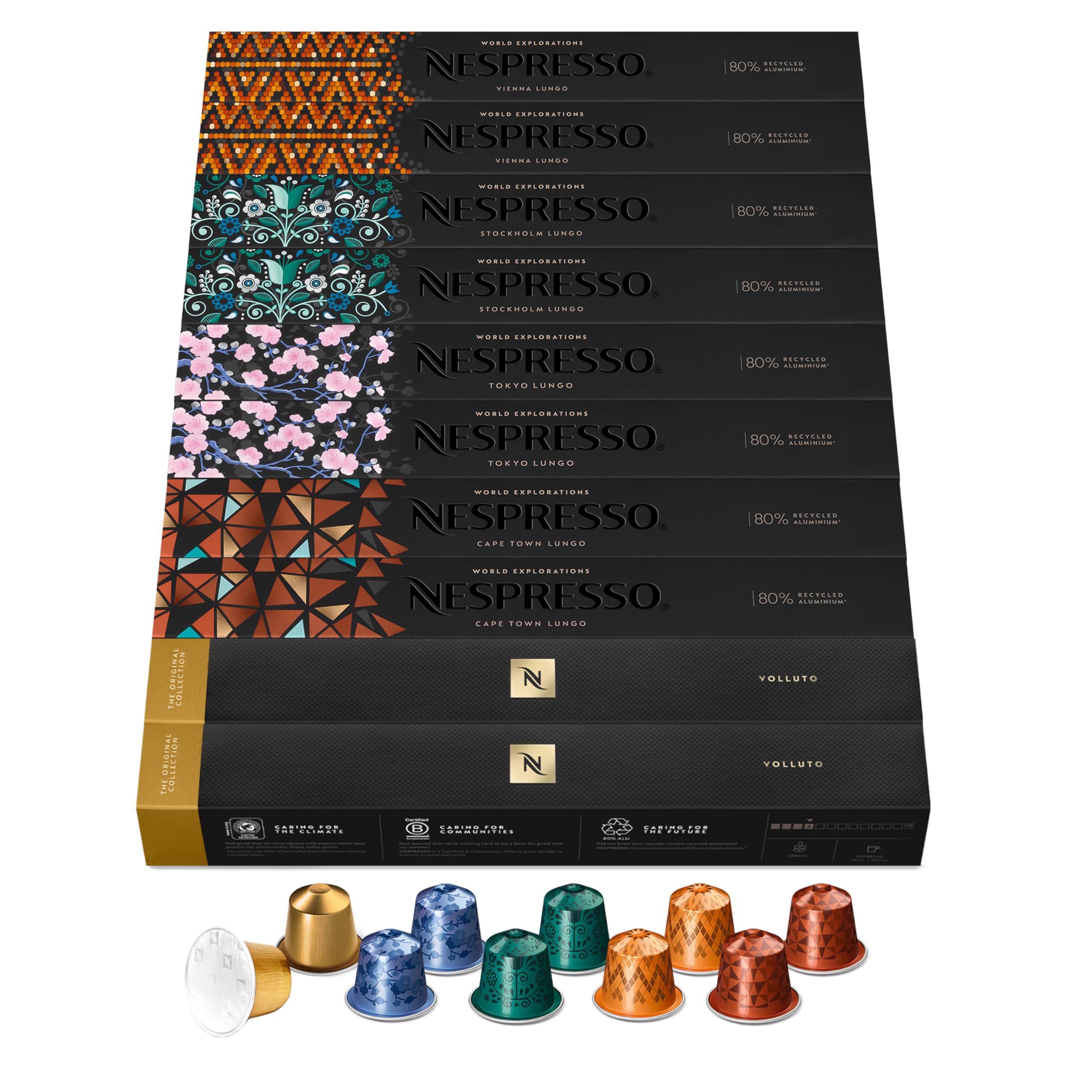 NESPRESSO ORIGINAL Ispirazione Italiana Auswahl 100 Kaffeekapseln | Arabica & Robusta Kaffee | Mittlere bis dunkle Röstung